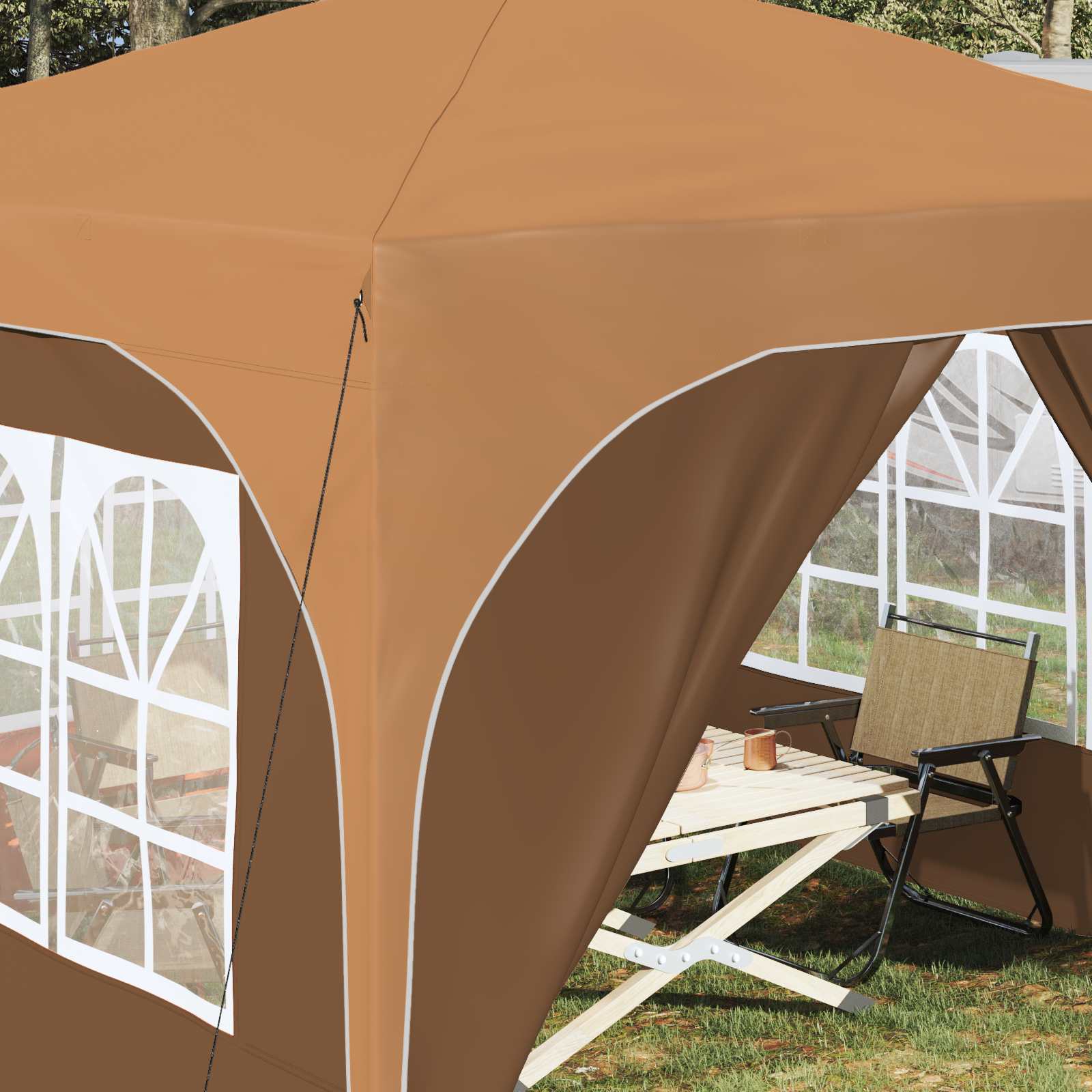 Tenda per feste a pop-up 290 x 290 x 245 cm Beige
