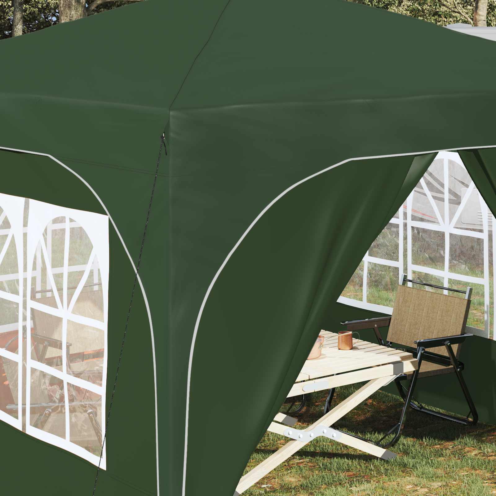 Tenda per feste a pop-up 290 x 290 x 245 cm Verde