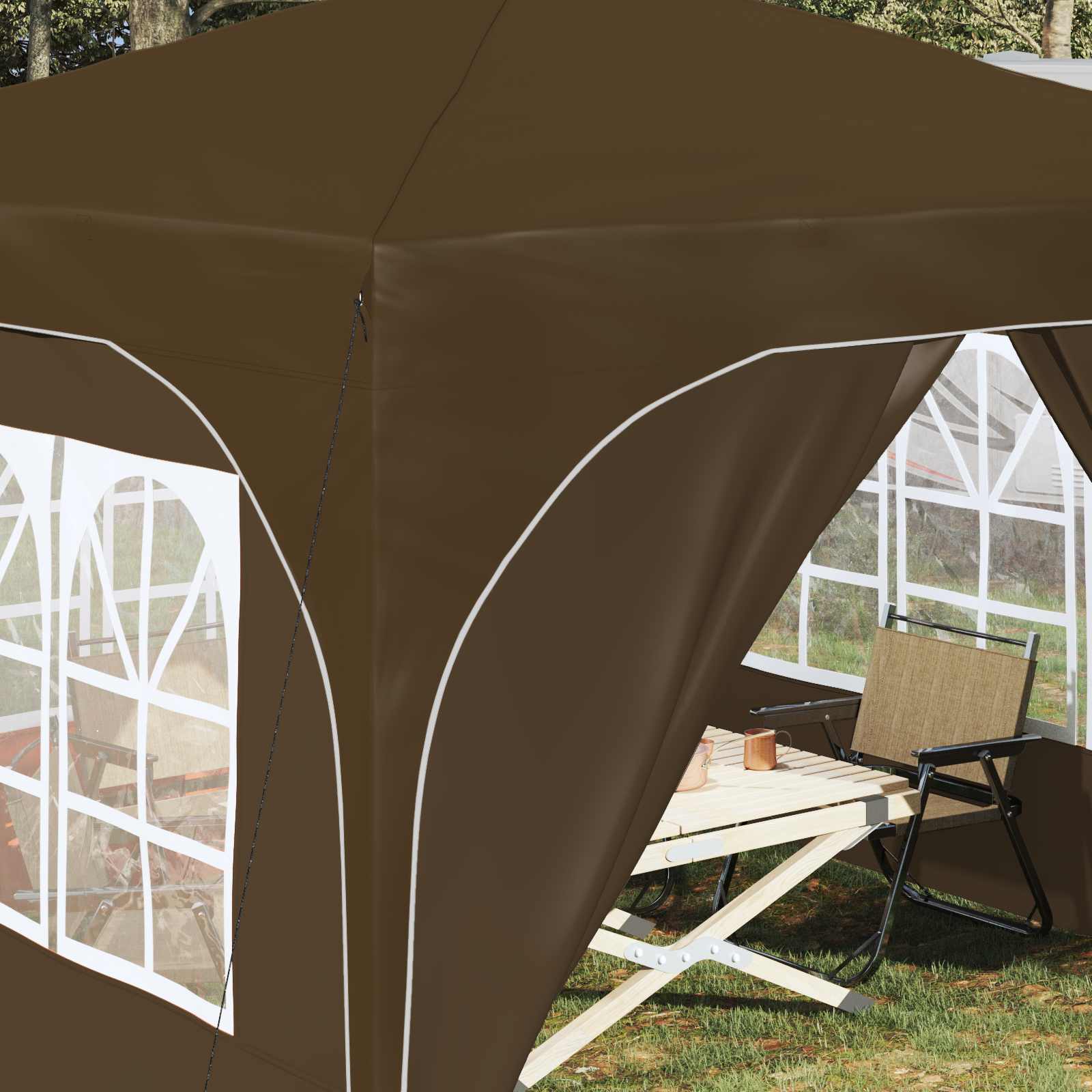 Tenda per feste a pop-up 290 x 290 x 245 cm Tortora