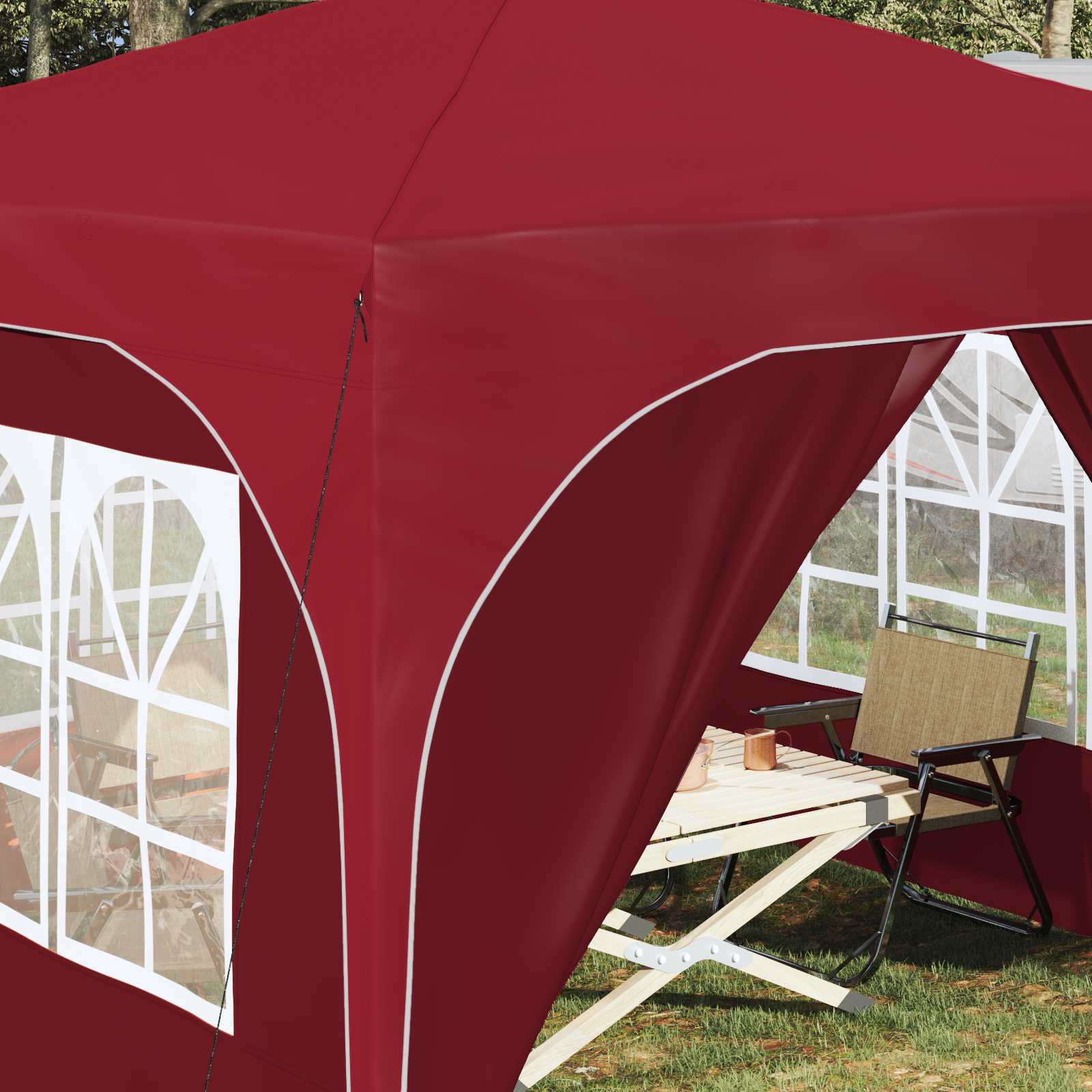 Tenda per feste a pop-up 290 x 290 x 245 cm Borgogna