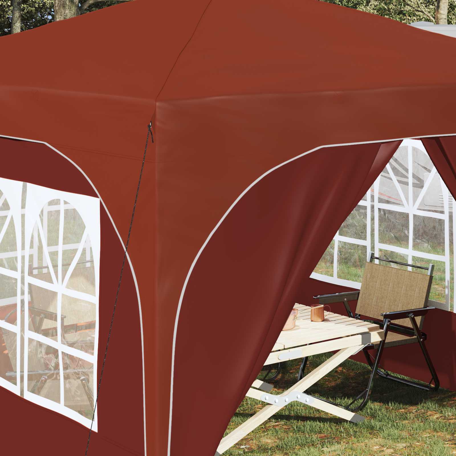 Tenda per feste a pop-up 290 x 290 x 245 cm Terracotta