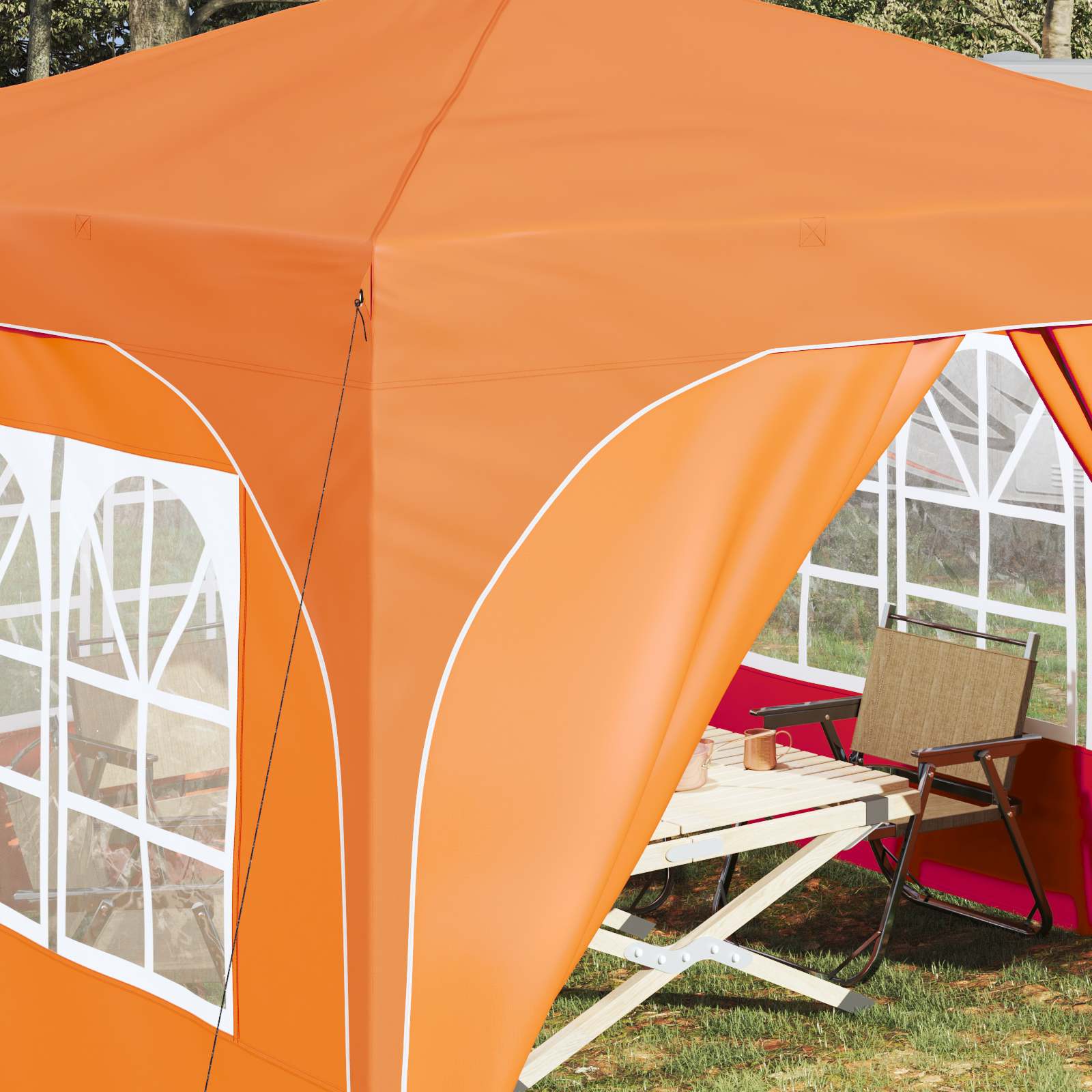 Tenda per feste a pop-up 290 x 290 x 245 cm Arancione