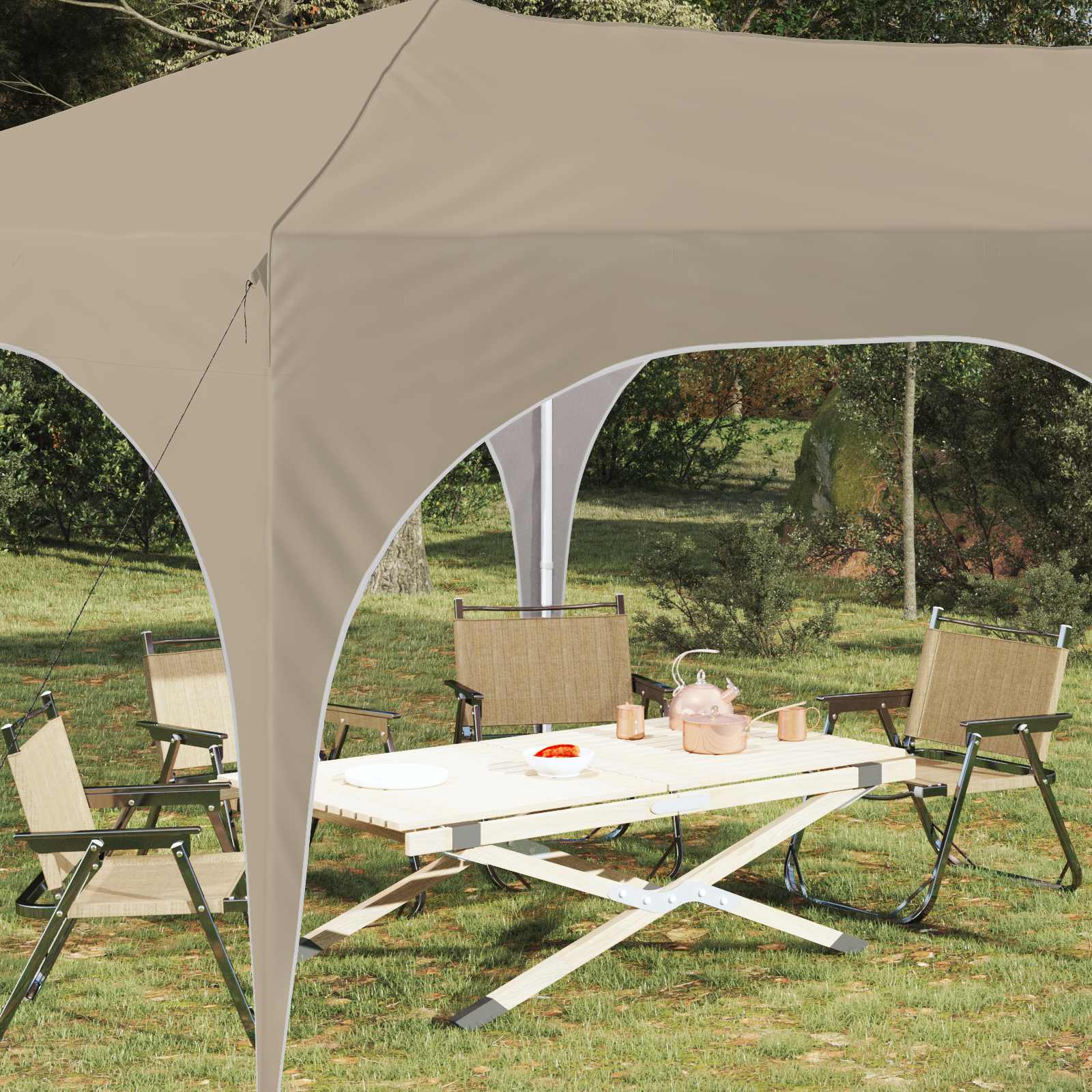 Tenda per feste a pop-up 575 x 288 x 245 cm Crema
