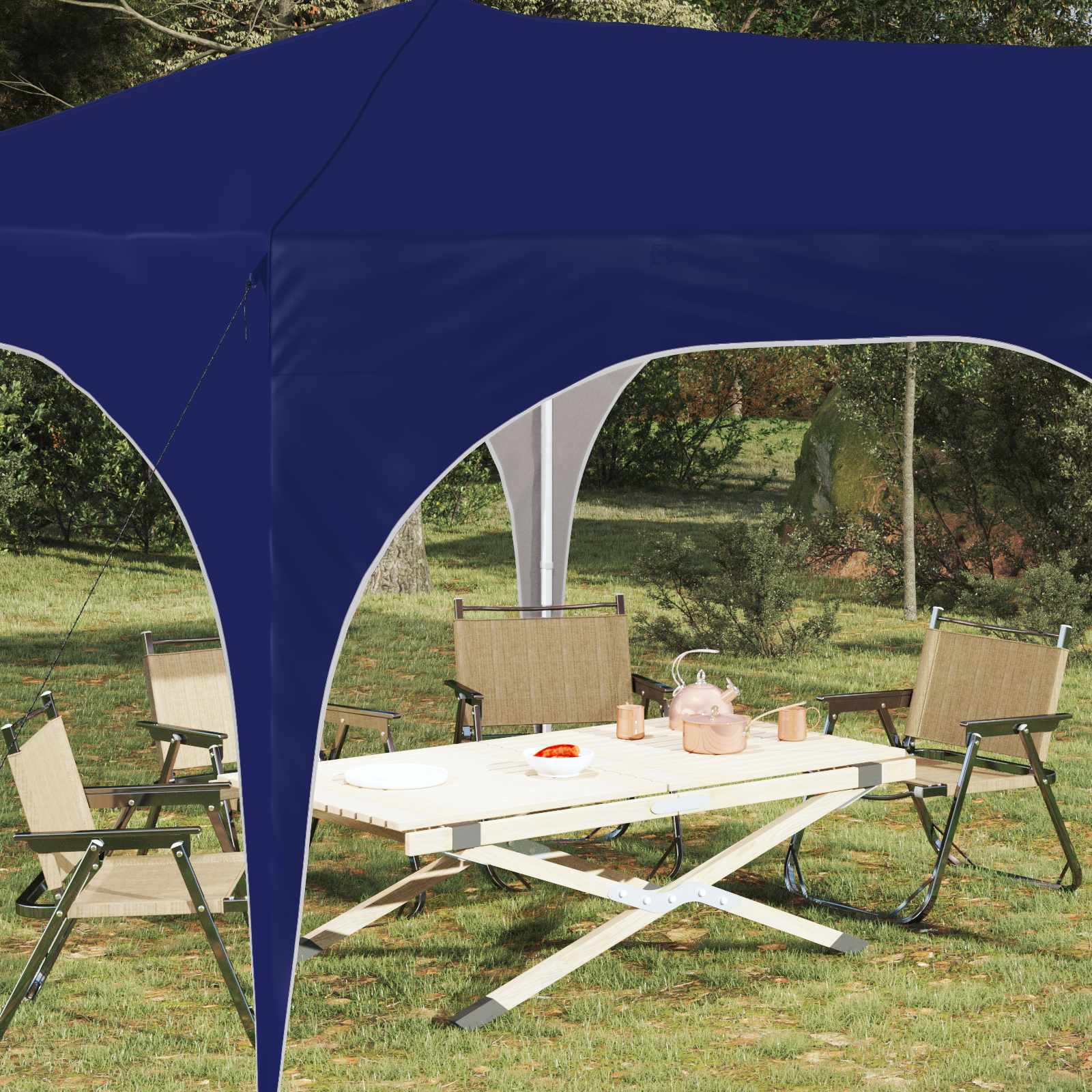 Tenda per feste a pop-up 575 x 288 x 245 cm Blu Tessuto Oxford