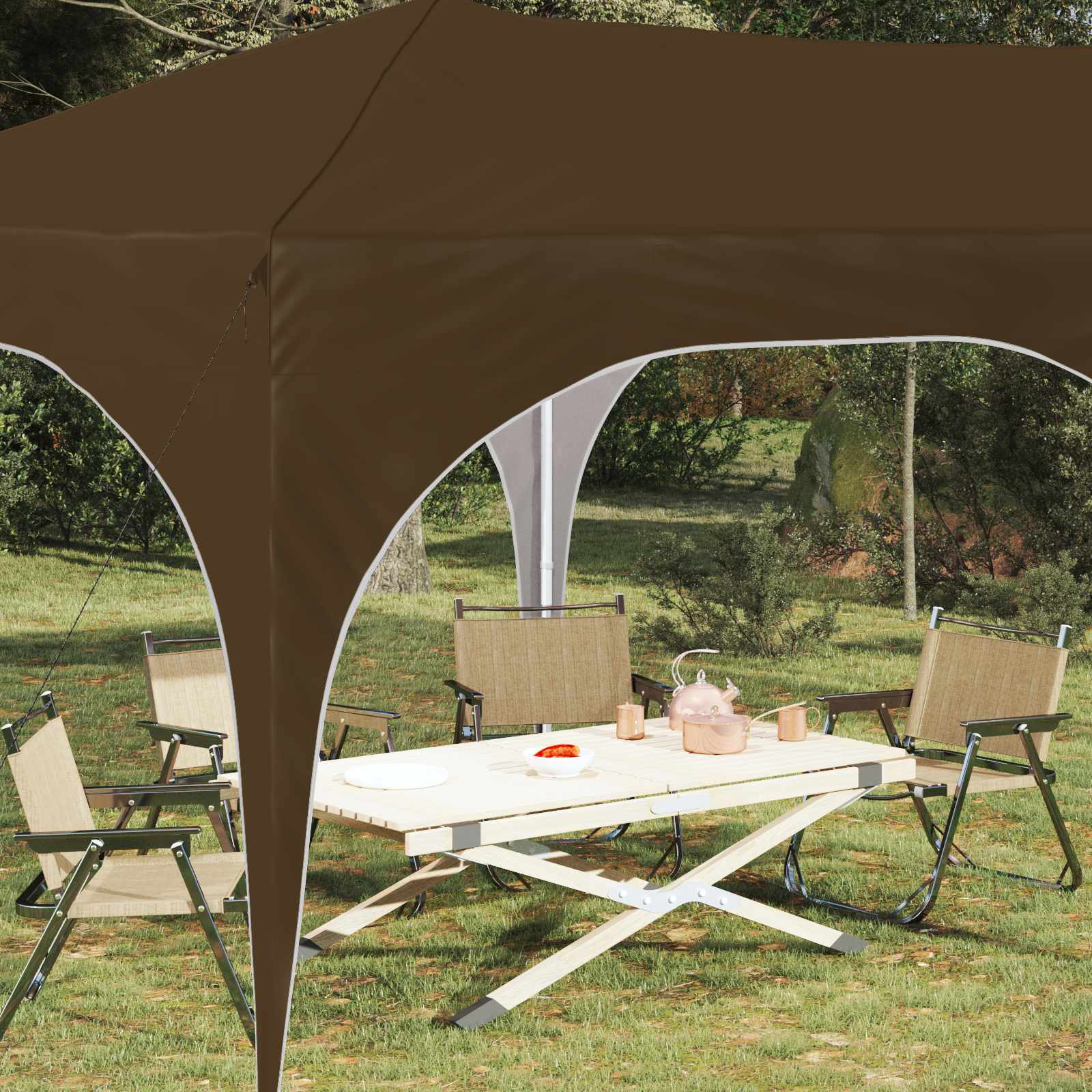Tenda per feste a pop-up 575 x 288 x 245 cm Tortora