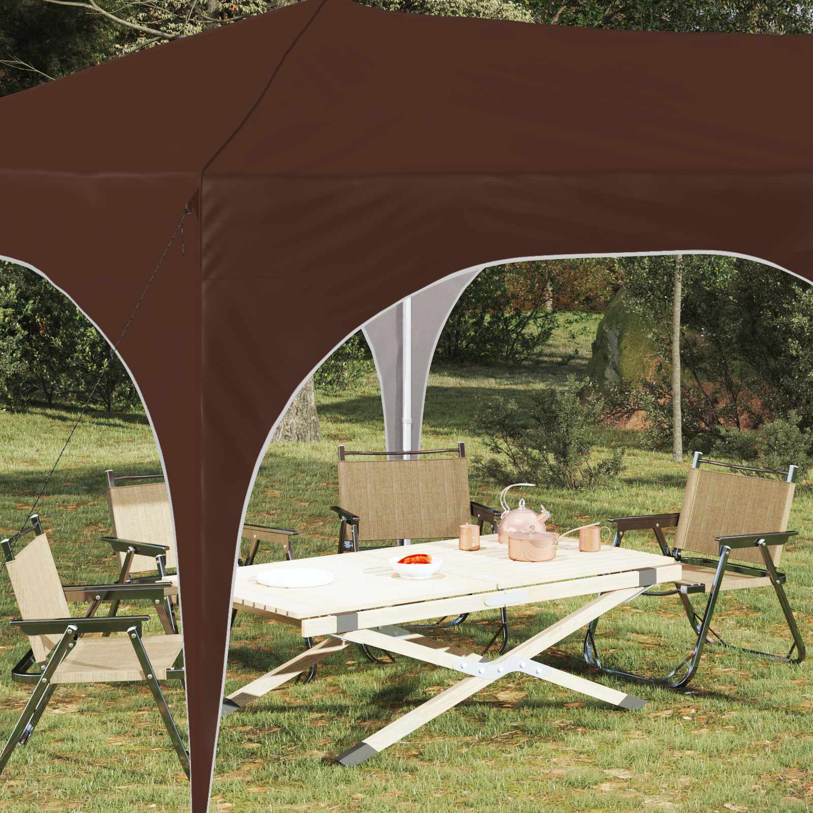 Tenda per feste a pop-up 575 x 288 x 245 cm Marrone