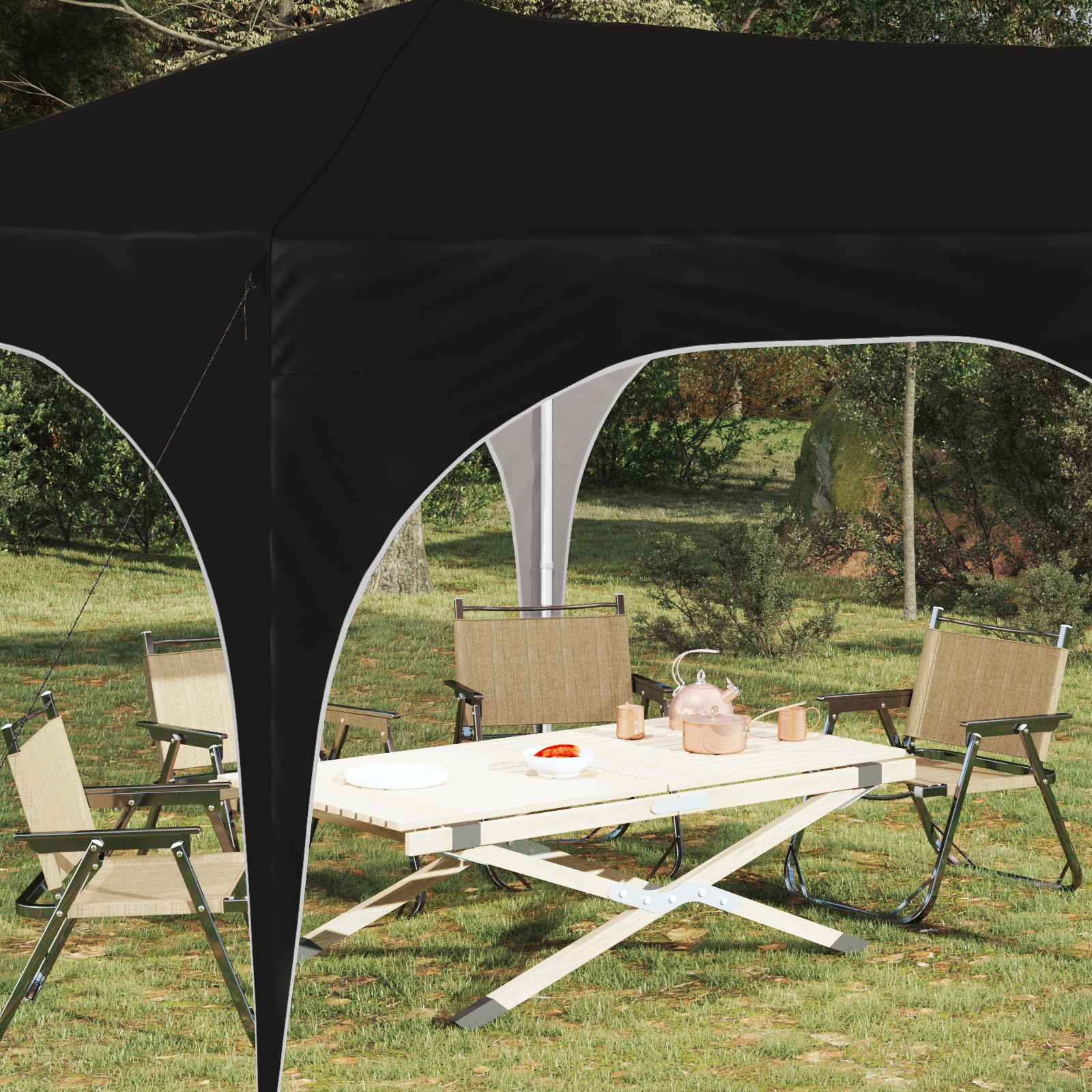 Tenda per feste a pop-up 575 x 288 x 245 cm Nero Tessuto Oxford