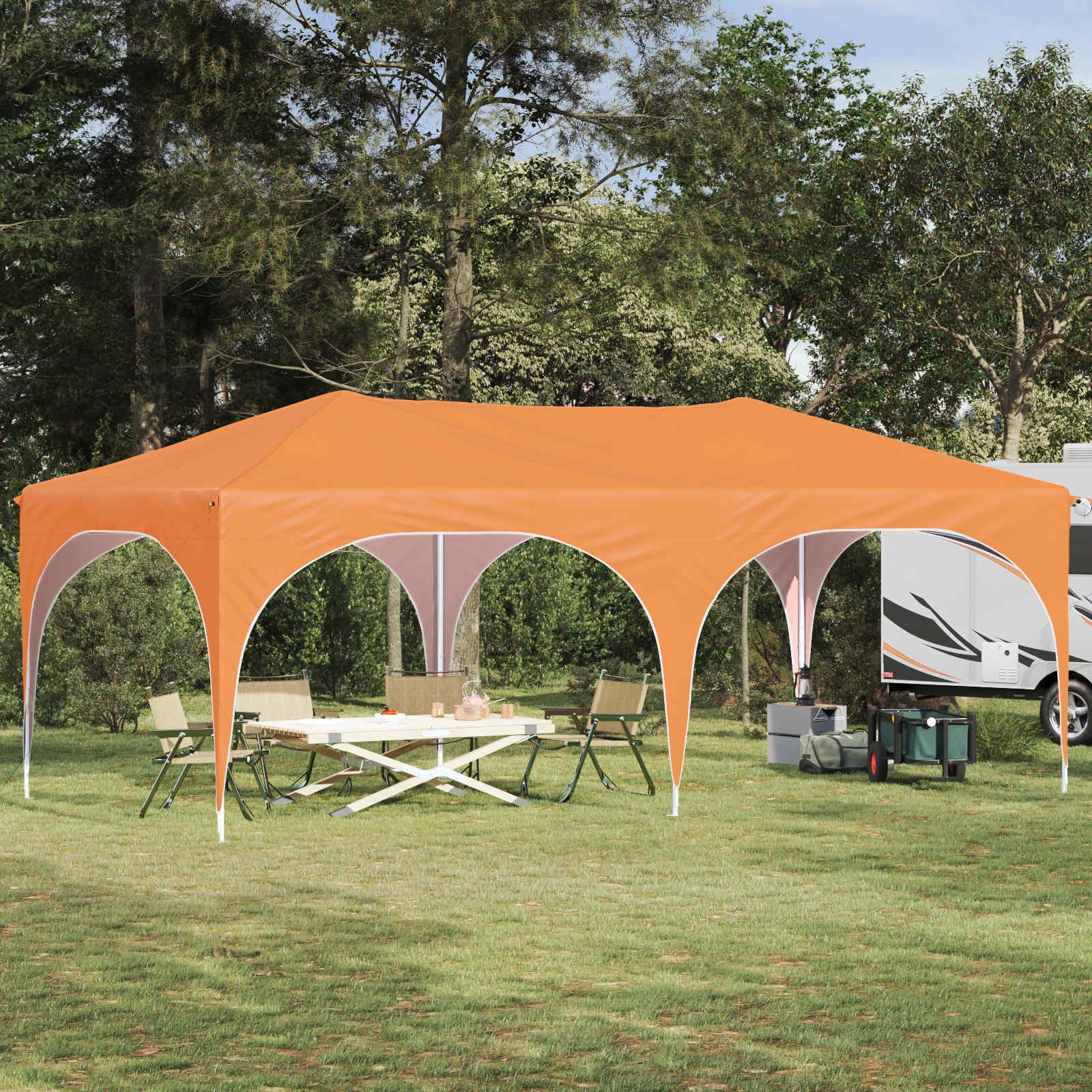 Tenda per feste a pop-up 575 x 288 x 245 cm Arancione