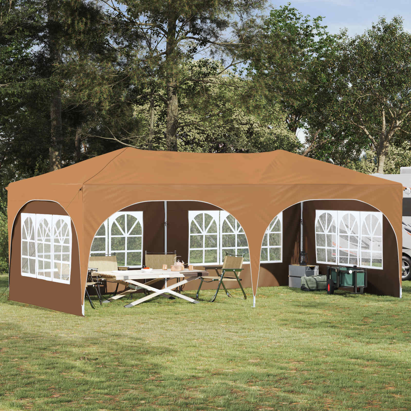 Tenda per feste a pop-up 575 x 288 x 245 cm Beige
