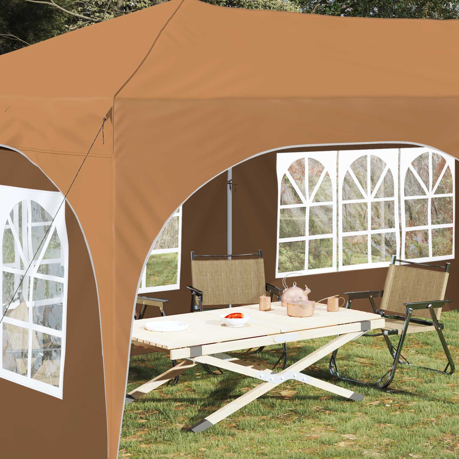 Tenda per feste a pop-up 575 x 288 x 245 cm Beige