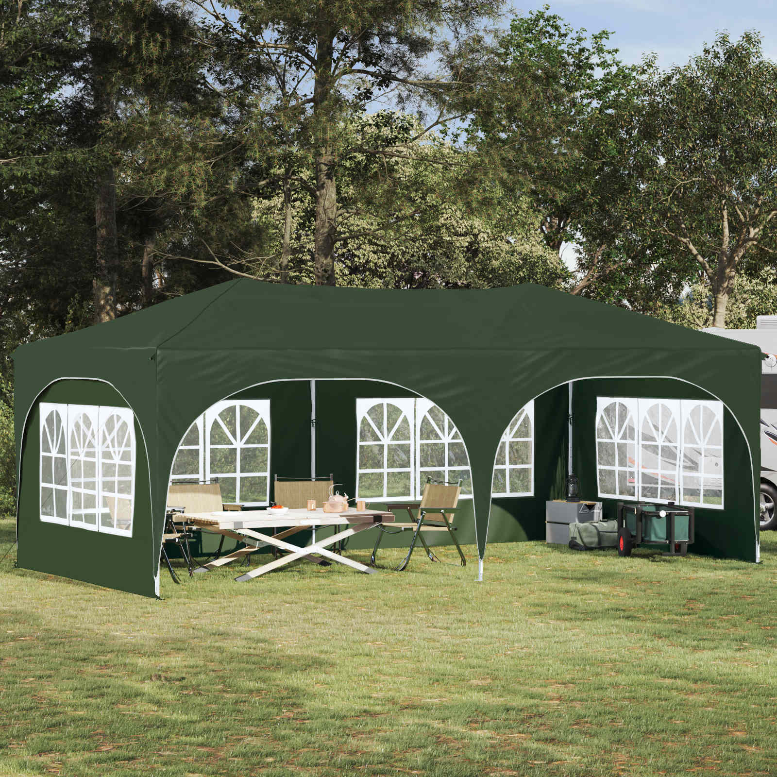 Tenda per feste a pop-up 575 x 288 x 245 cm Verde