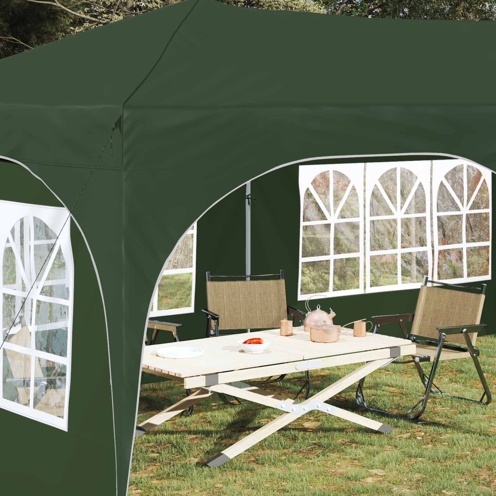 Tenda per feste a pop-up 575 x 288 x 245 cm Verde