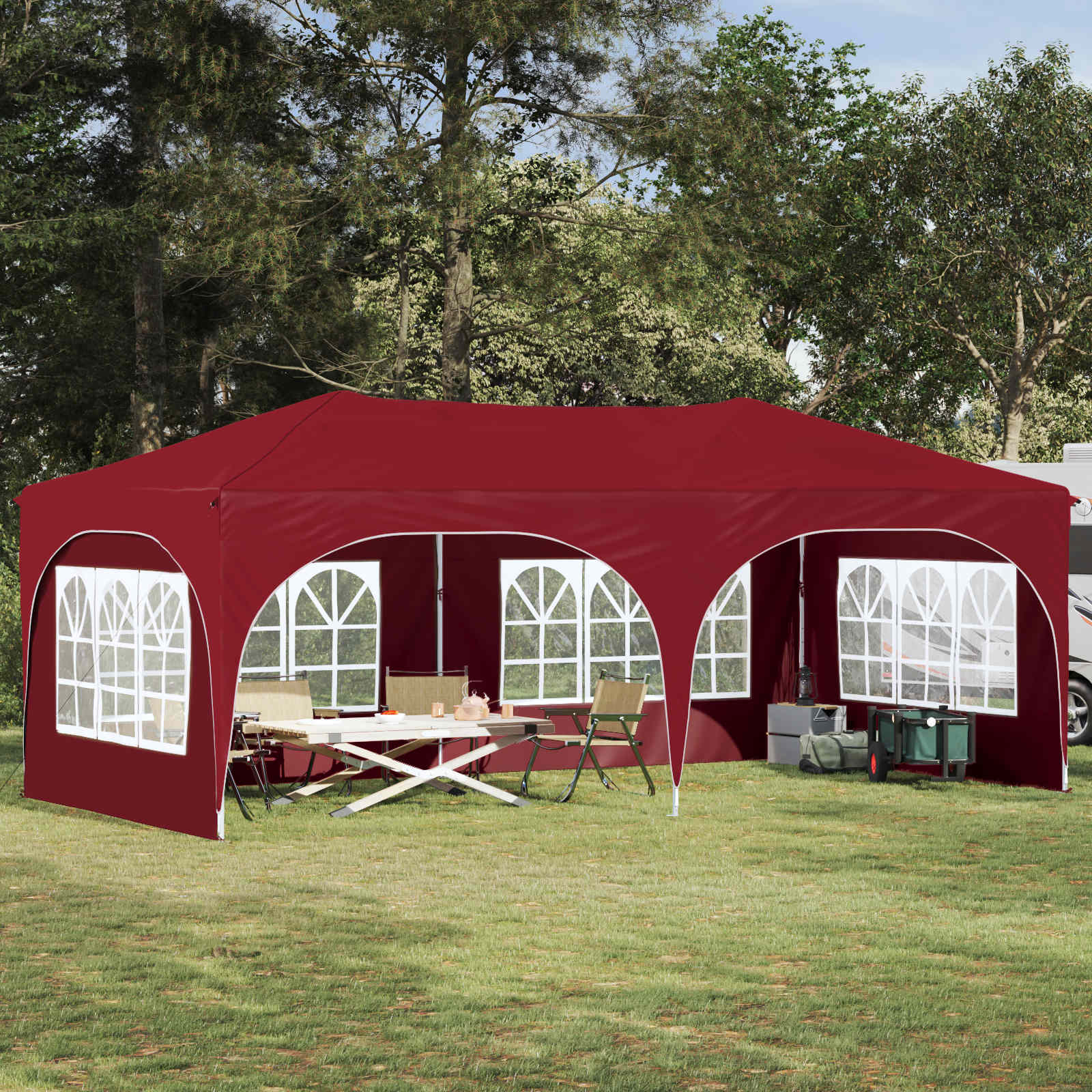Tenda per feste a pop-up 575 x 288 x 245 cm Borgogna