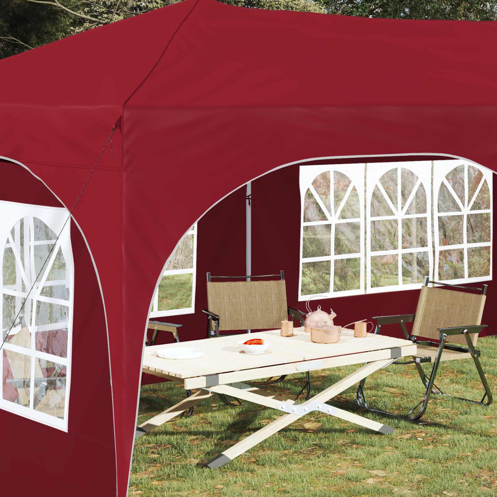 Tenda per feste a pop-up 575 x 288 x 245 cm Borgogna