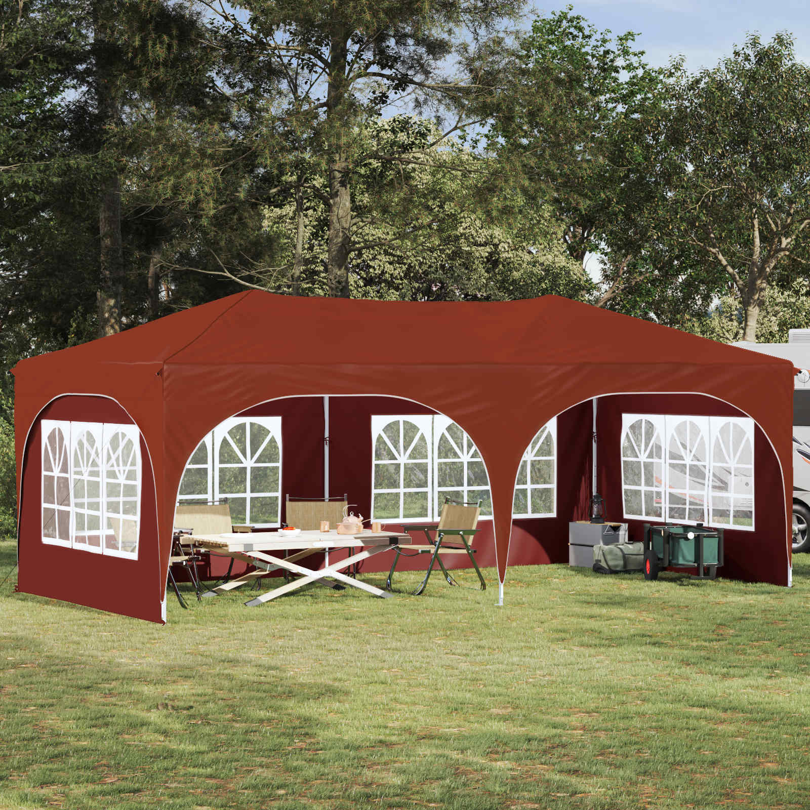 Tenda per feste a pop-up 575 x 288 x 245 cm Terracotta
