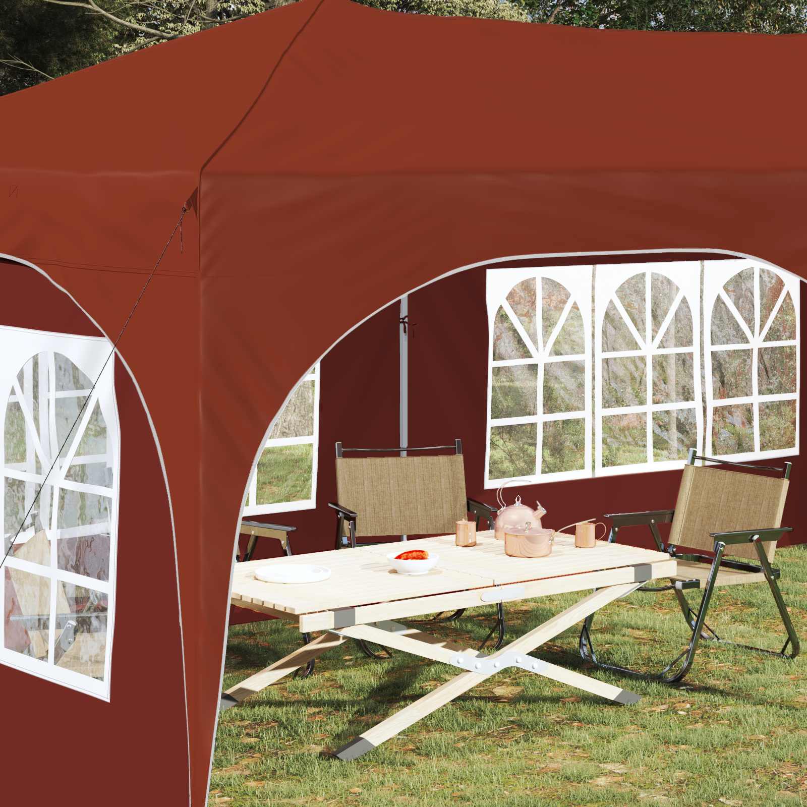 Tenda per feste a pop-up 575 x 288 x 245 cm Terracotta