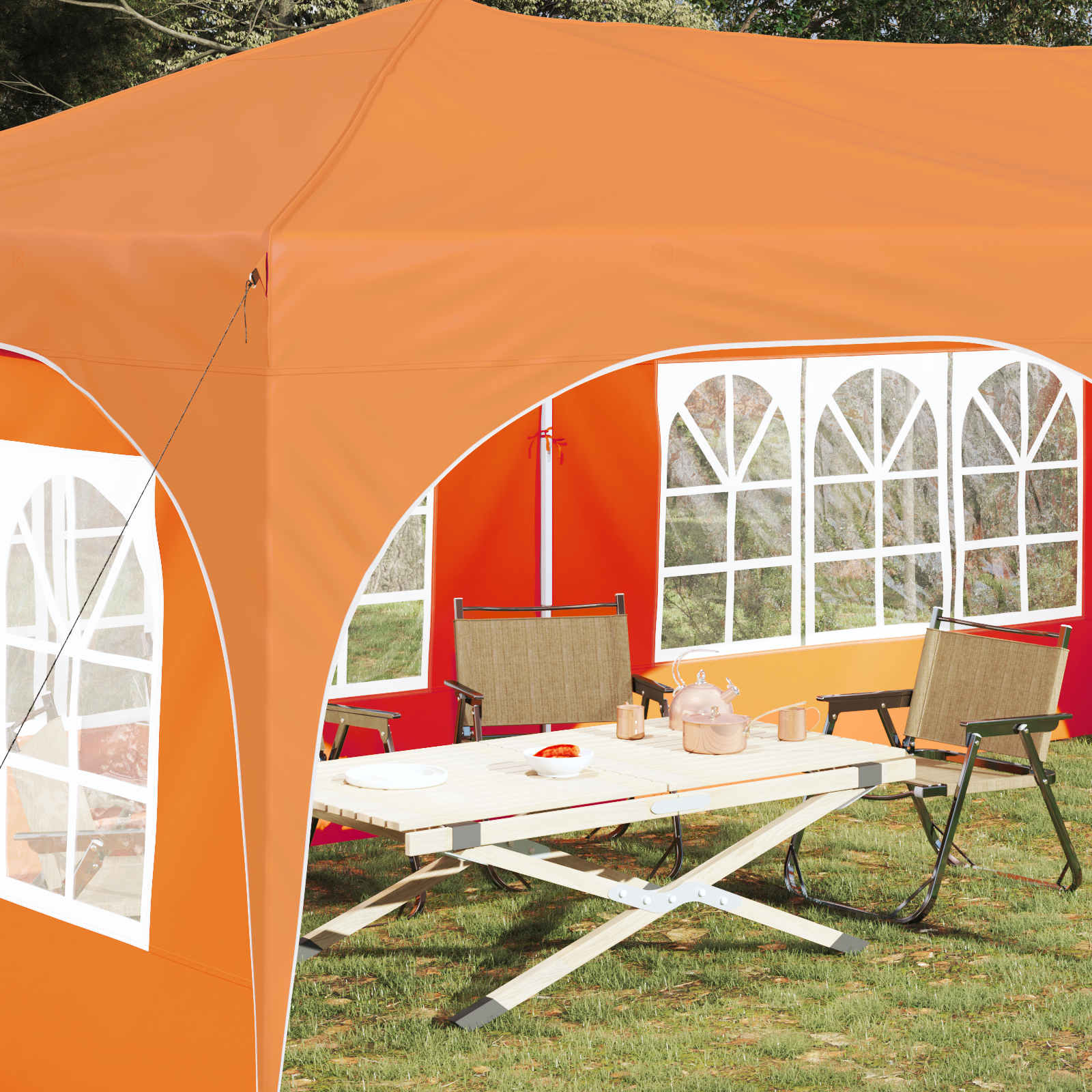 Tenda per feste a pop-up 575 x 288 x 245 cm Arancione