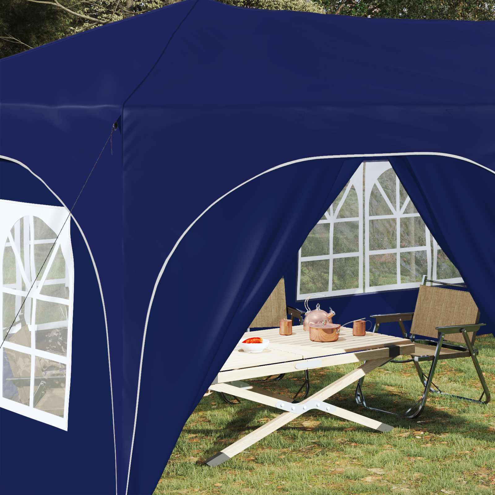 Tenda per feste a pop-up 575 x 288 x 245 cm Blu Tessuto Oxford