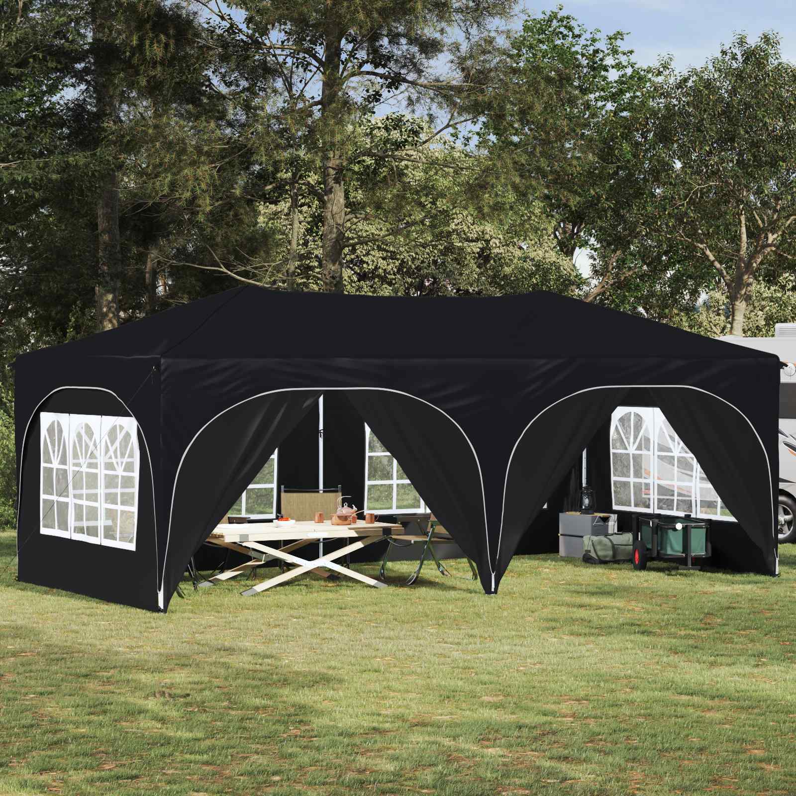 Tenda per feste a pop-up 575 x 288 x 245 cm Antracite