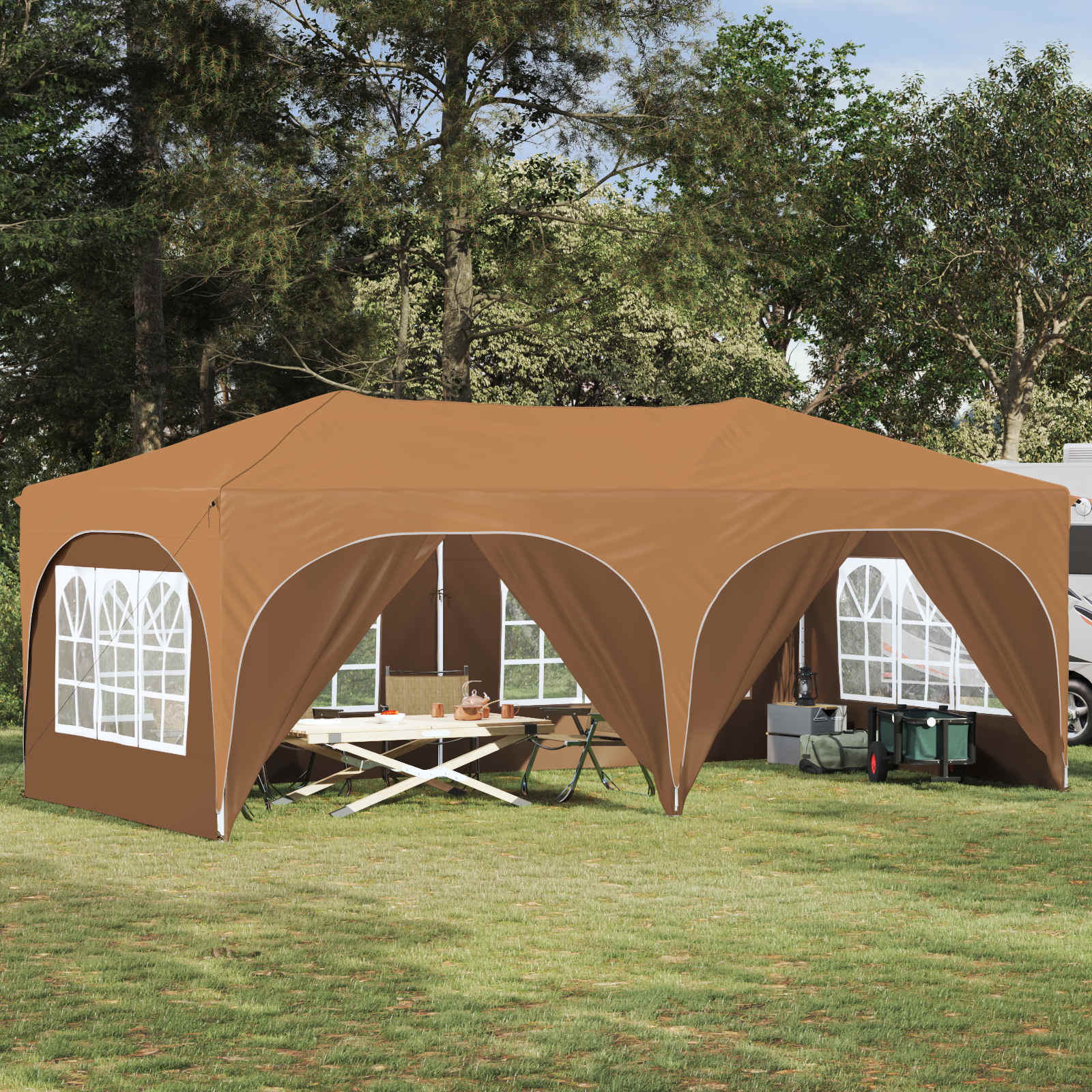 Tenda per feste a pop-up 575 x 288 x 245 cm Beige