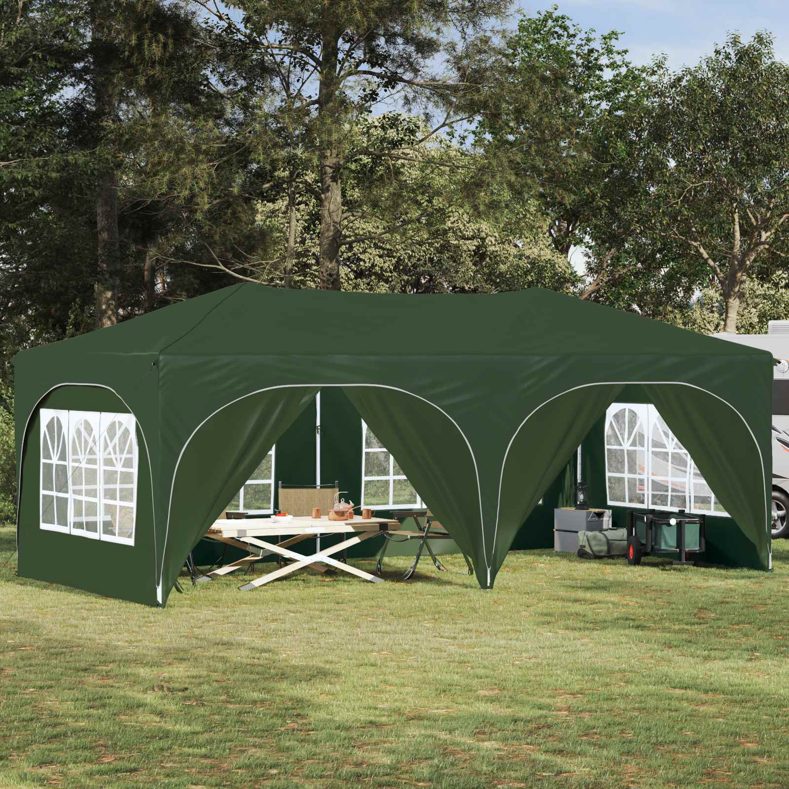 Tenda per feste a pop-up 575 x 288 x 245 cm Verde