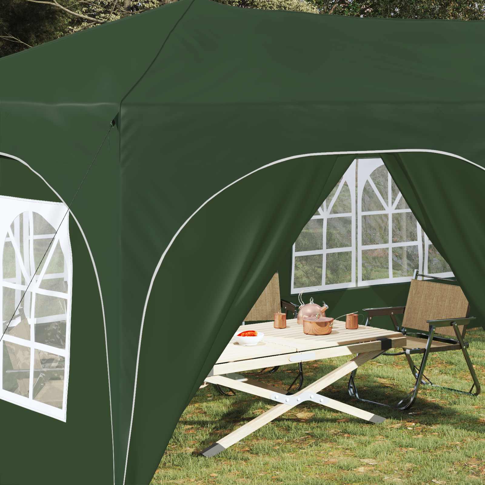 Tenda per feste a pop-up 575 x 288 x 245 cm Verde