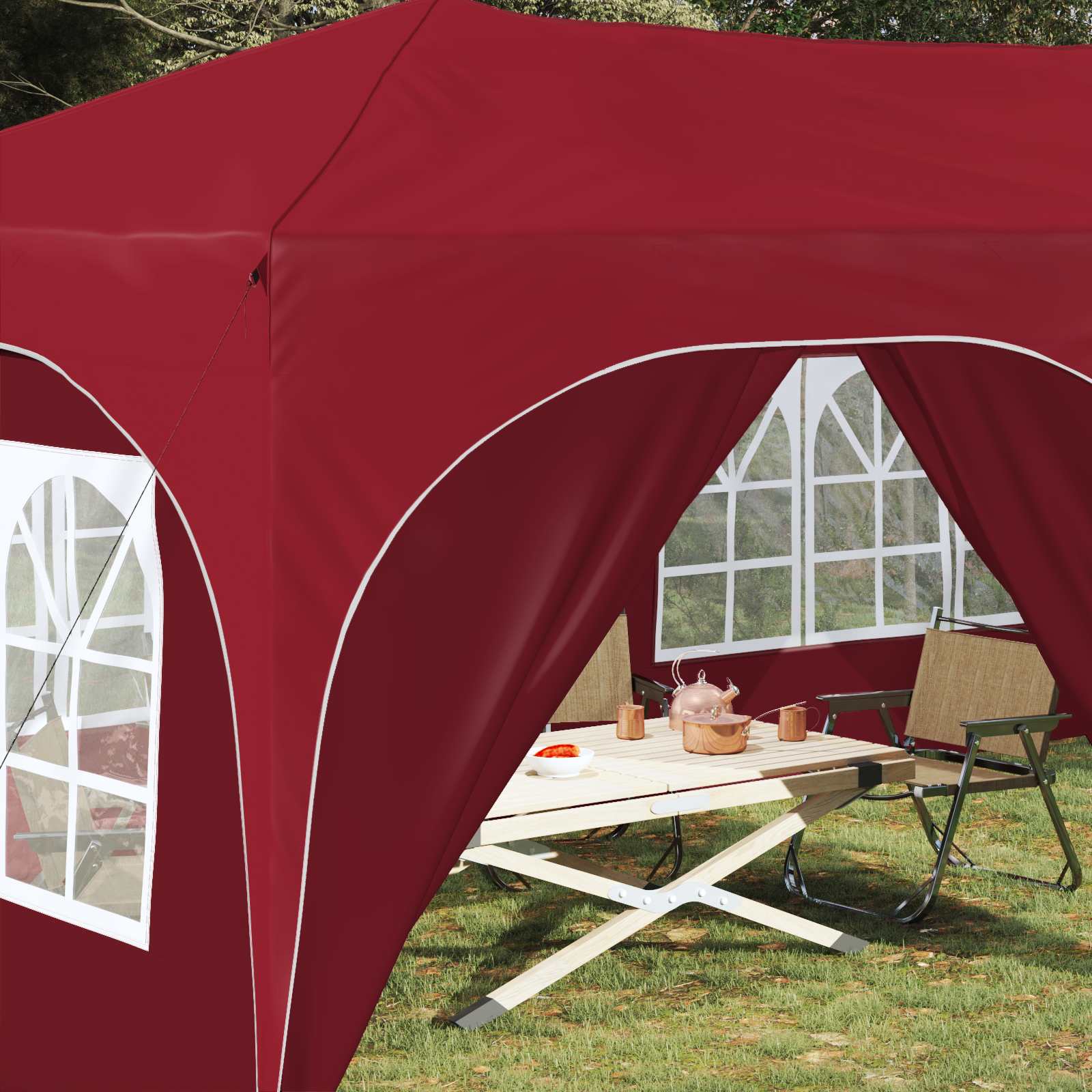 Tenda per feste a pop-up 575 x 288 x 245 cm Borgogna