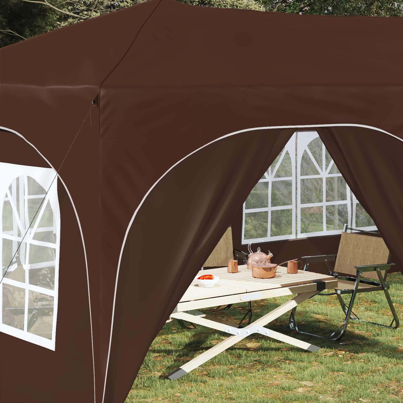 Tenda per feste a pop-up 575 x 288 x 245 cm Marrone