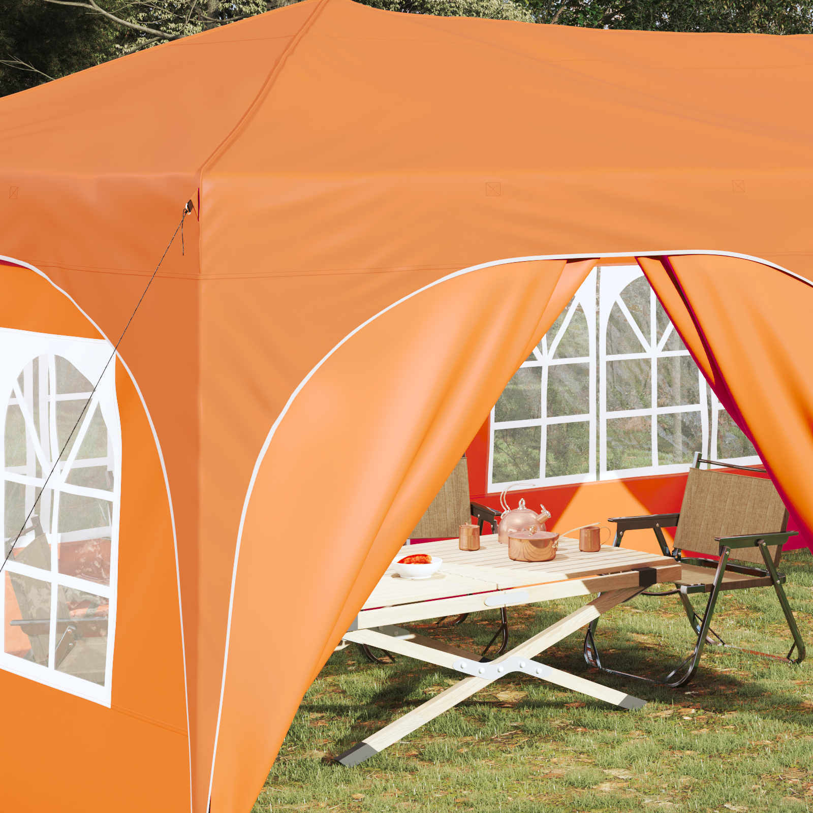 Tenda per feste a pop-up 575 x 288 x 245 cm Arancione