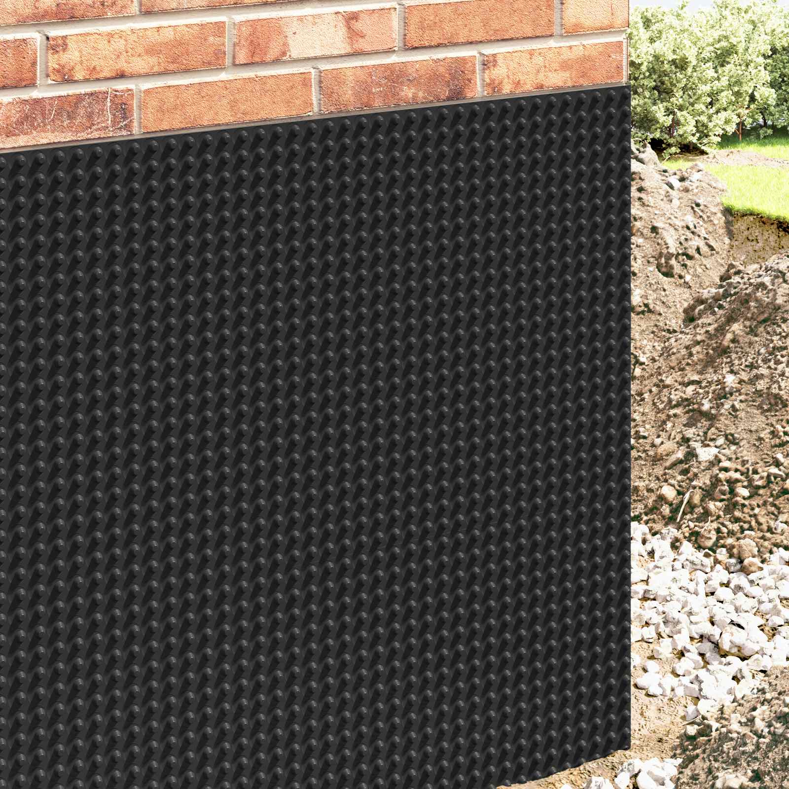 Foglio di drenaggio stampato Nero 0,5 x 20 m HDPE
