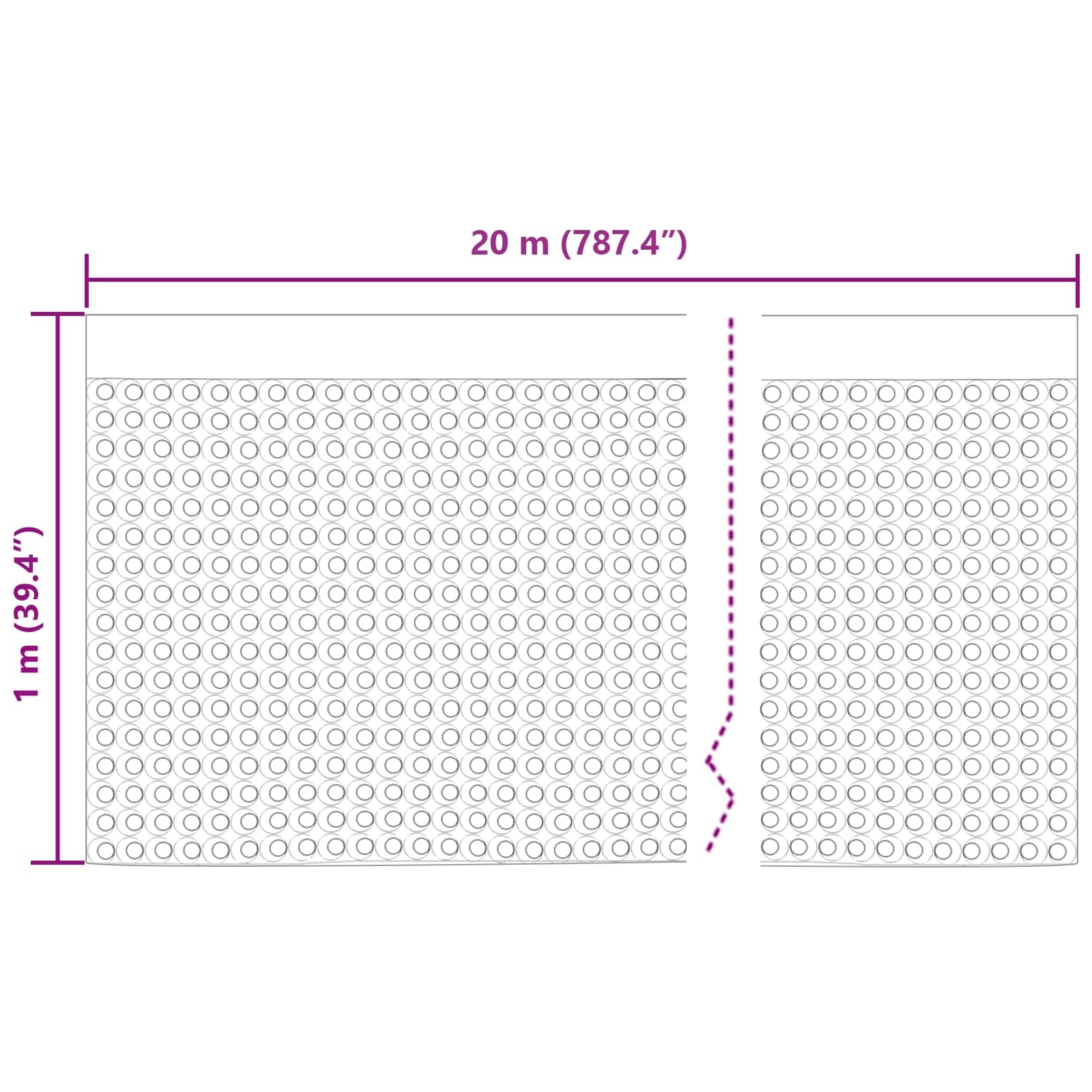 Foglio di drenaggio stampato Nero 1 x 20 m HDPE