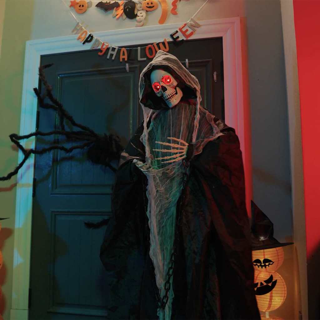Tristo mietitore da appendere per Halloween SPOOKA Nero