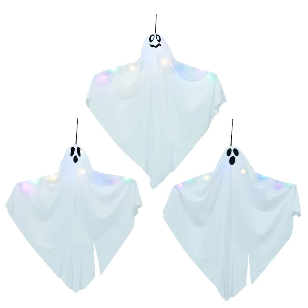 Fantasma appeso di Halloween 3 pz Bianco 52 x 62 cm Poliestere