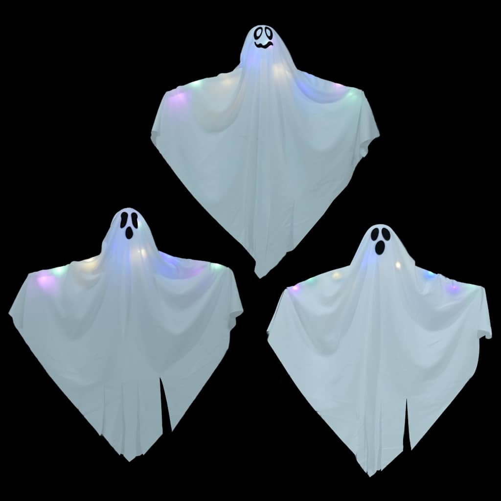 Fantasma appeso di Halloween 3 pz Bianco 52 x 62 cm Poliestere