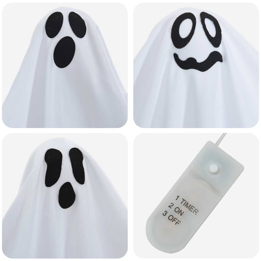 Fantasma appeso di Halloween 3 pz Bianco 52 x 62 cm Poliestere