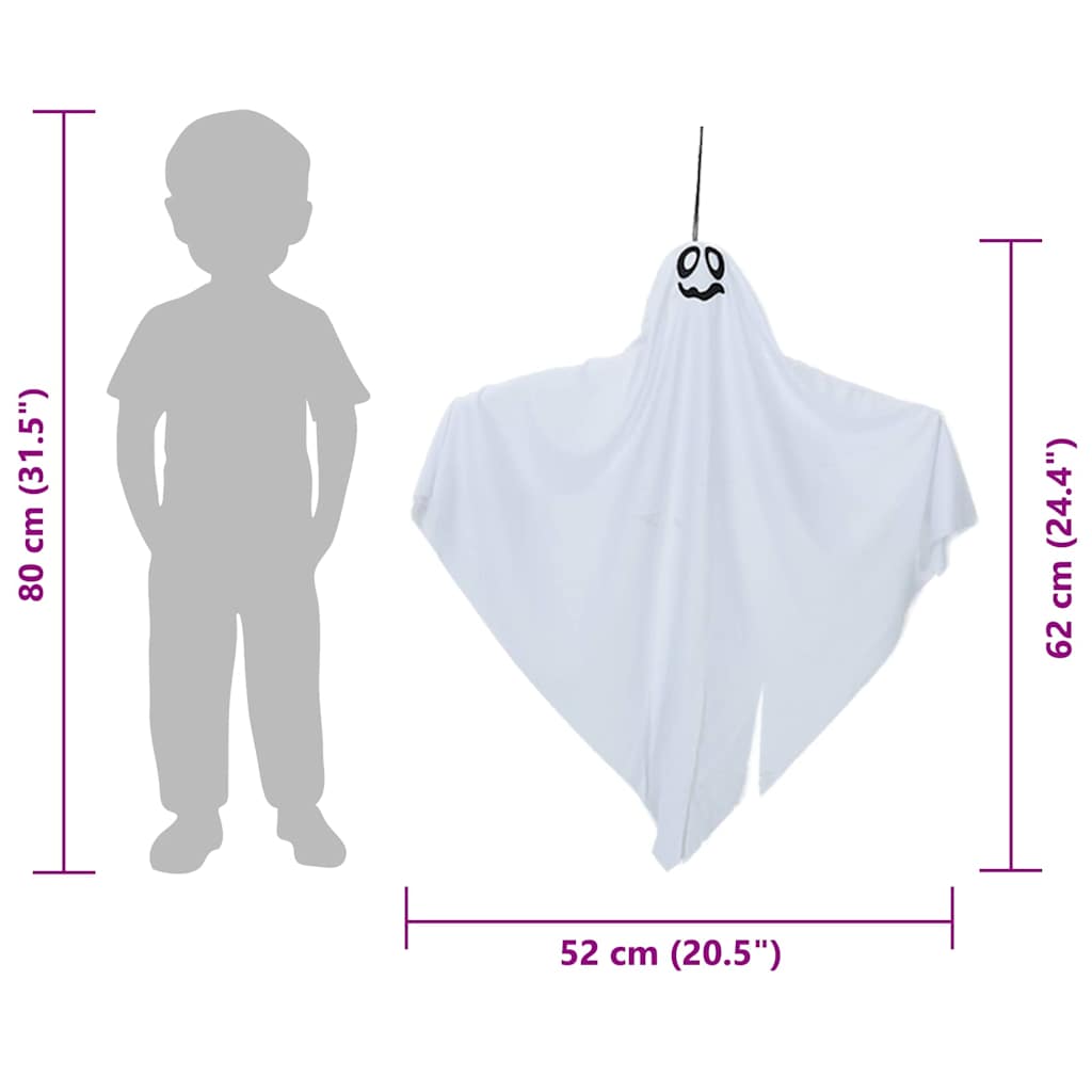 Fantasma appeso di Halloween 3 pz Bianco 52 x 62 cm Poliestere
