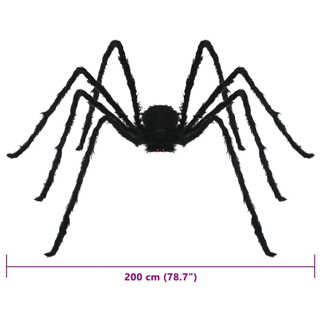 Decorazione Ragno di Halloween 3 pz Nero 200 cm