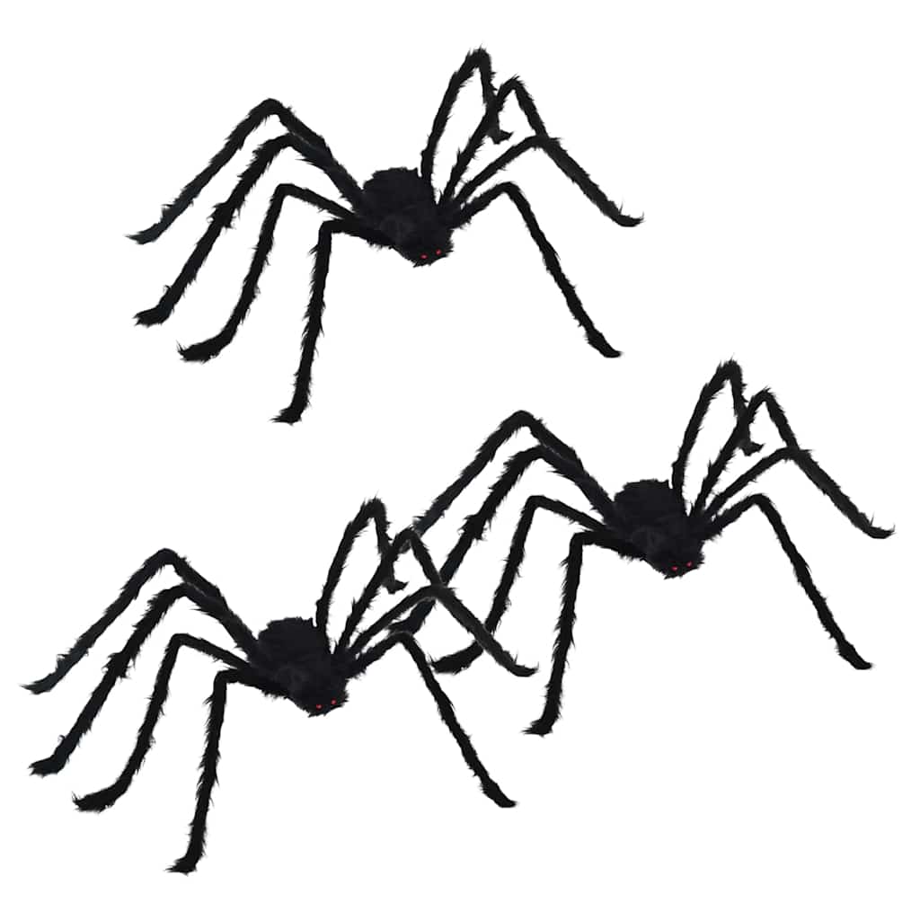 Decorazione Ragno di Halloween 3 pz Nero 150 cm
