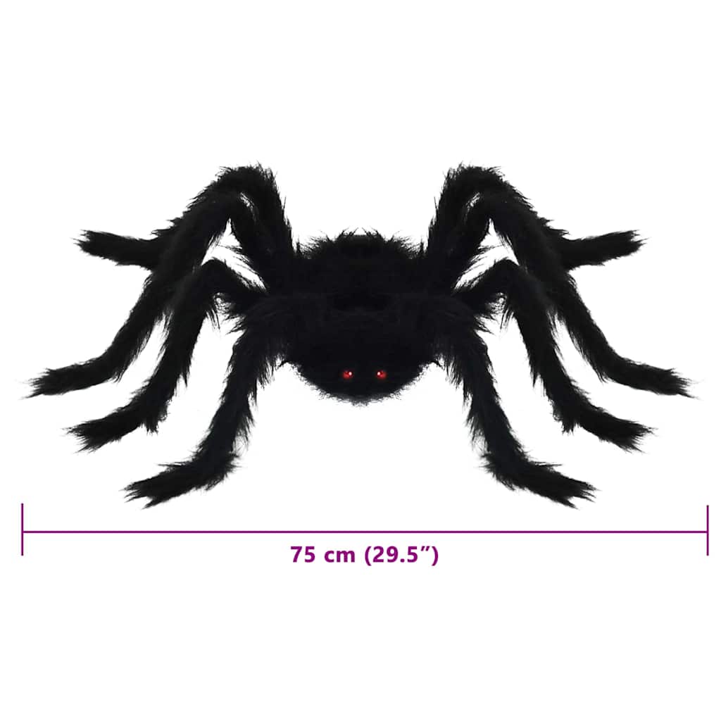 Decorazione Ragno di Halloween 6 pz Nero 75 cm