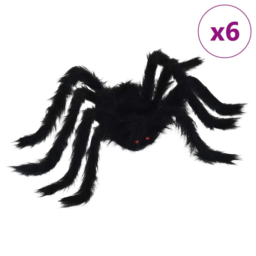 Decorazione Ragno di Halloween 6 pz Nero 75 cm