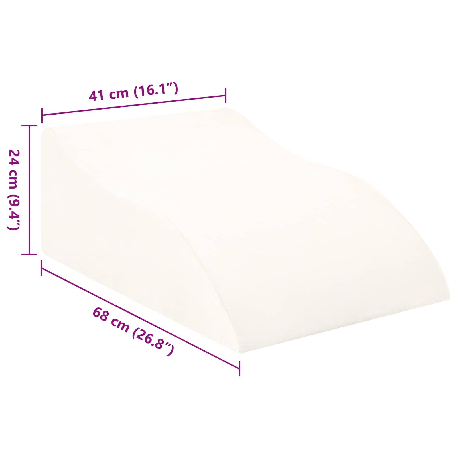 Cuscino per Gambe 68 x 41 x 24 cm Schiuma PU Bianco