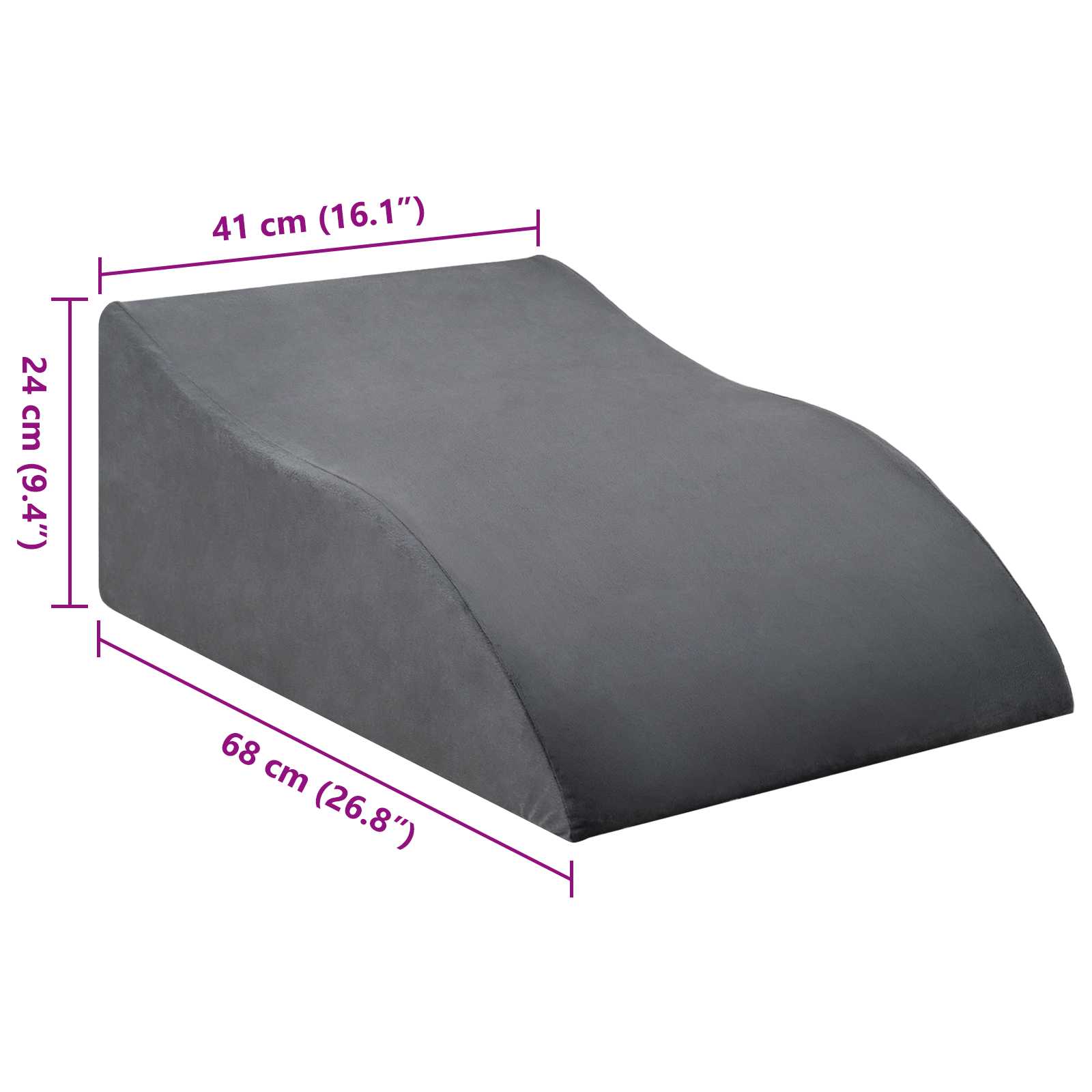 Cuscino per Gambe 68 x 41 x 24 cm Schiuma PU Grigio