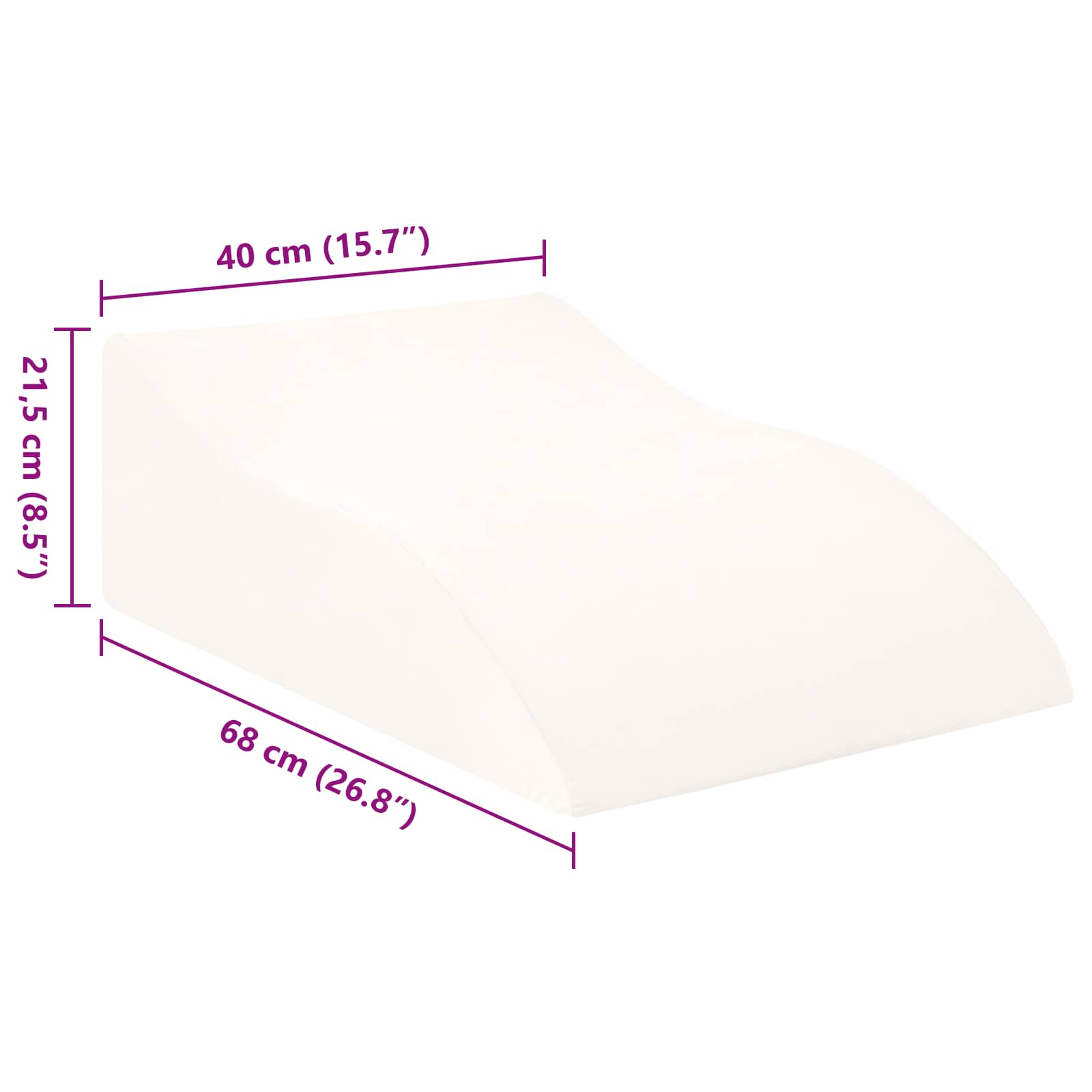 Cuscino per Gambe 68 x 40 x 21,5 cm Schiuma PU Bianco