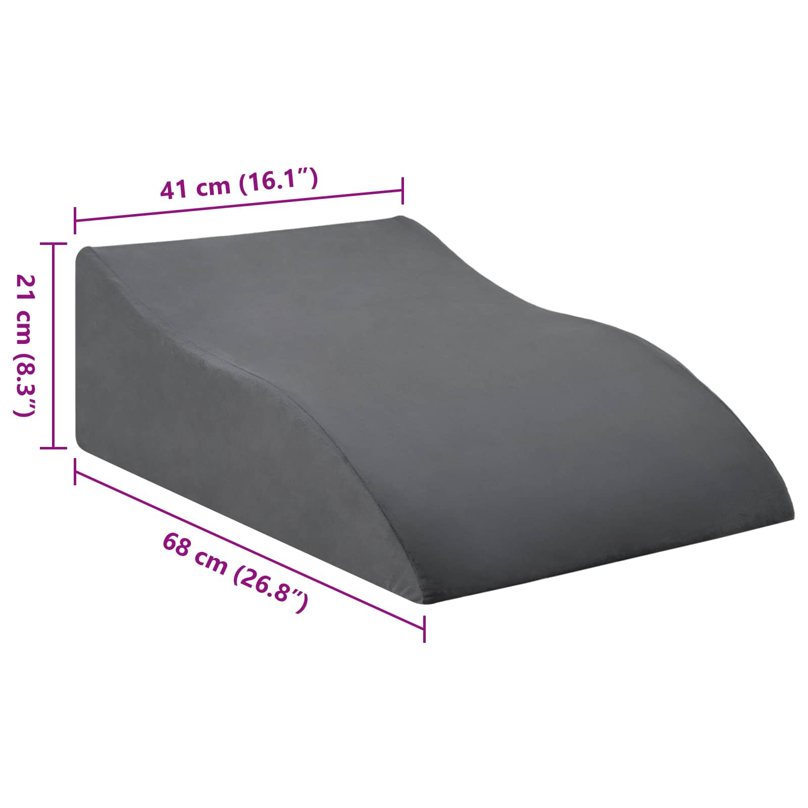 Cuscino per Gambe 68 x 41 x 21 cm Schiuma PU Grigio