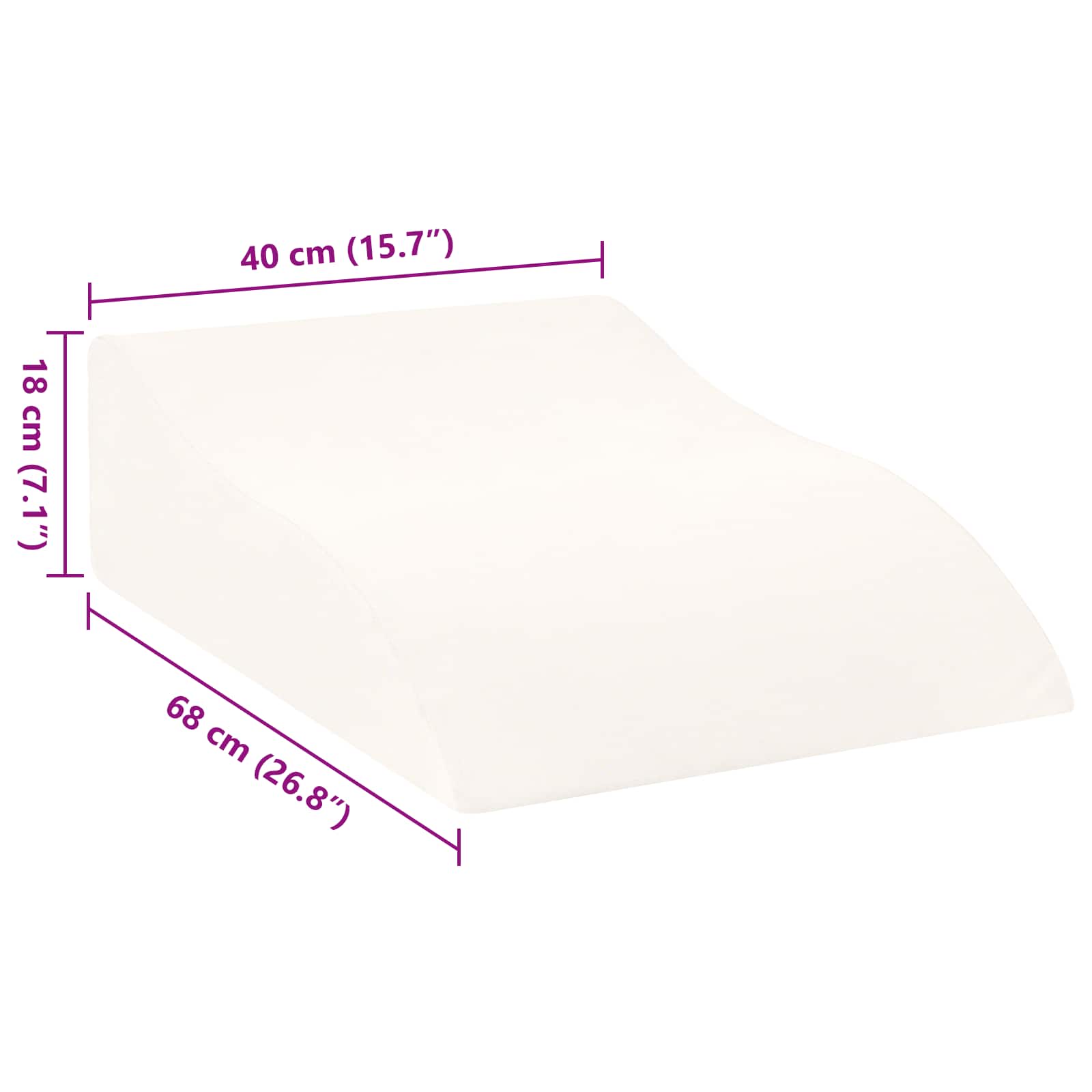 Cuscino per Gambe 68 x 40 x 18 cm Schiuma PU Bianco