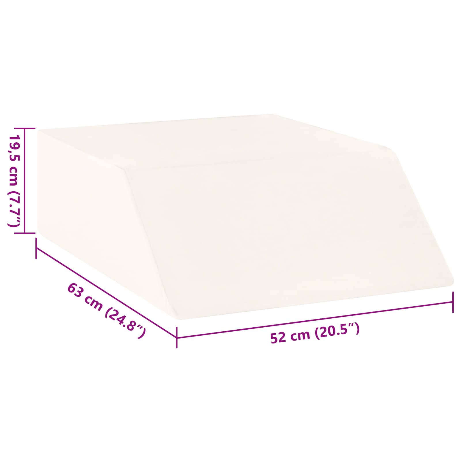 Cuscino per Gambe 63 x 52 x 19,5 cm Duro Schiuma PU Bianco