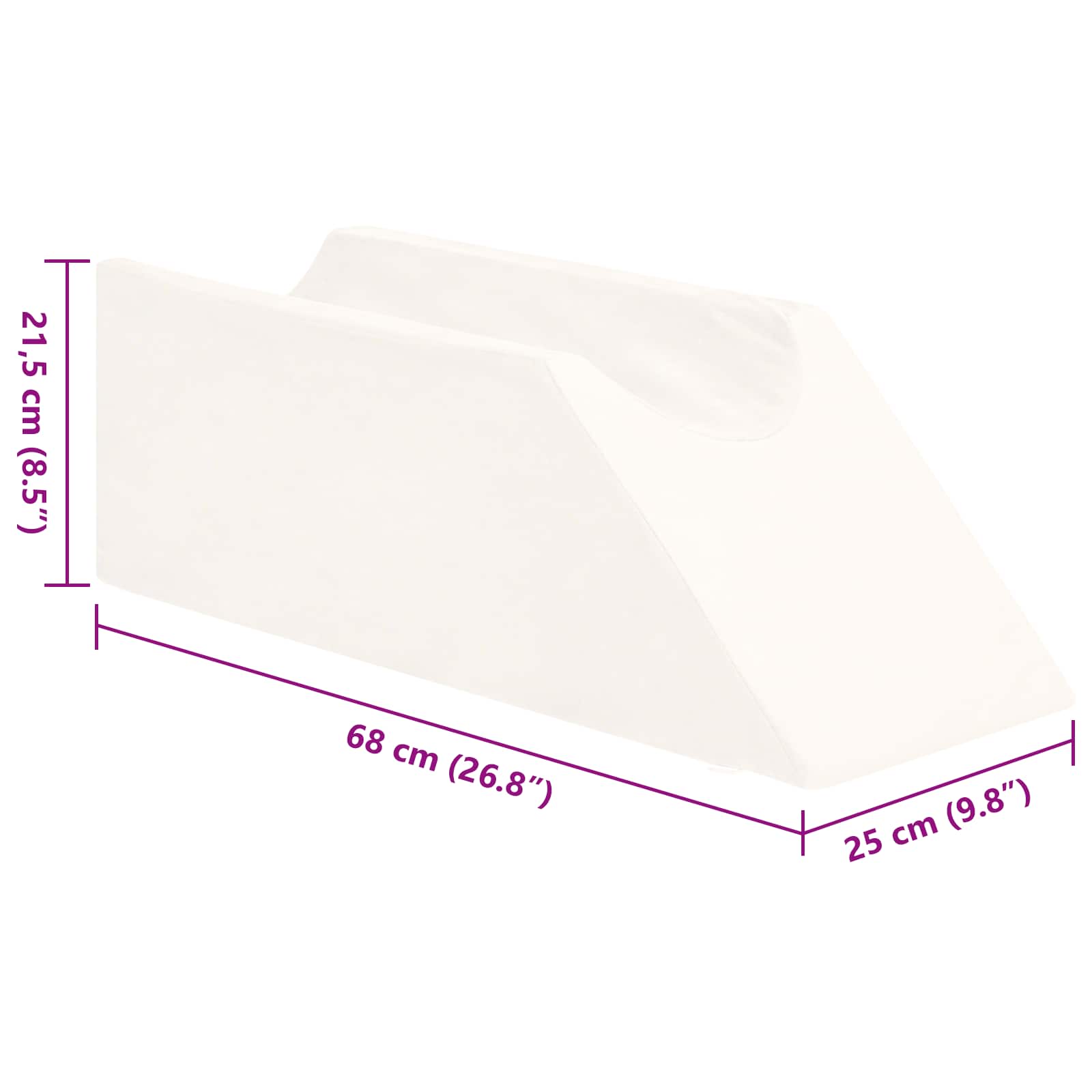 Cuscino per Gambe 68 x 25 x 21,5 cm Duro Schiuma PU Bianco