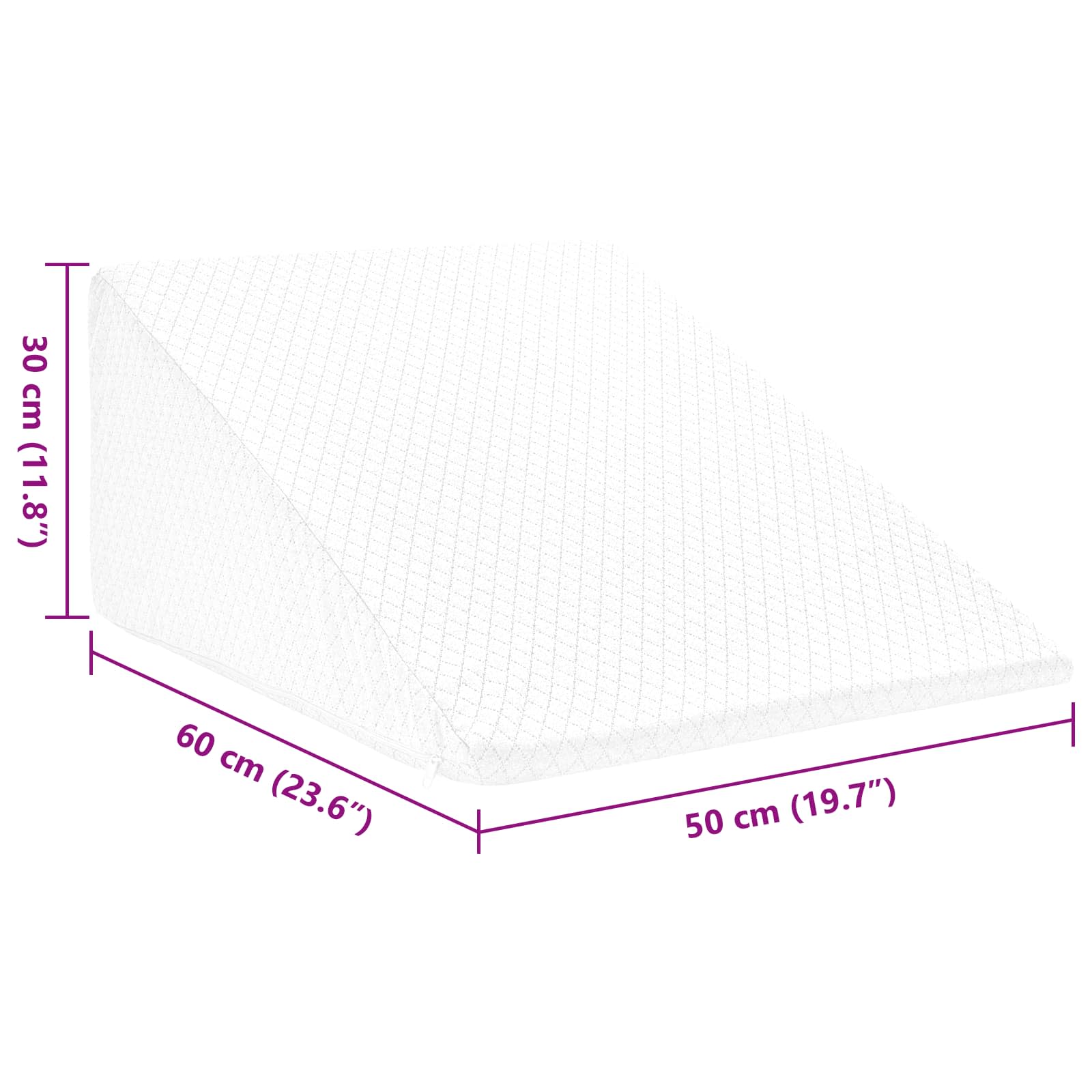 Cuscino per Gambe 60 x 50 x 30 cm Morbido Schiuma Memory Bianco