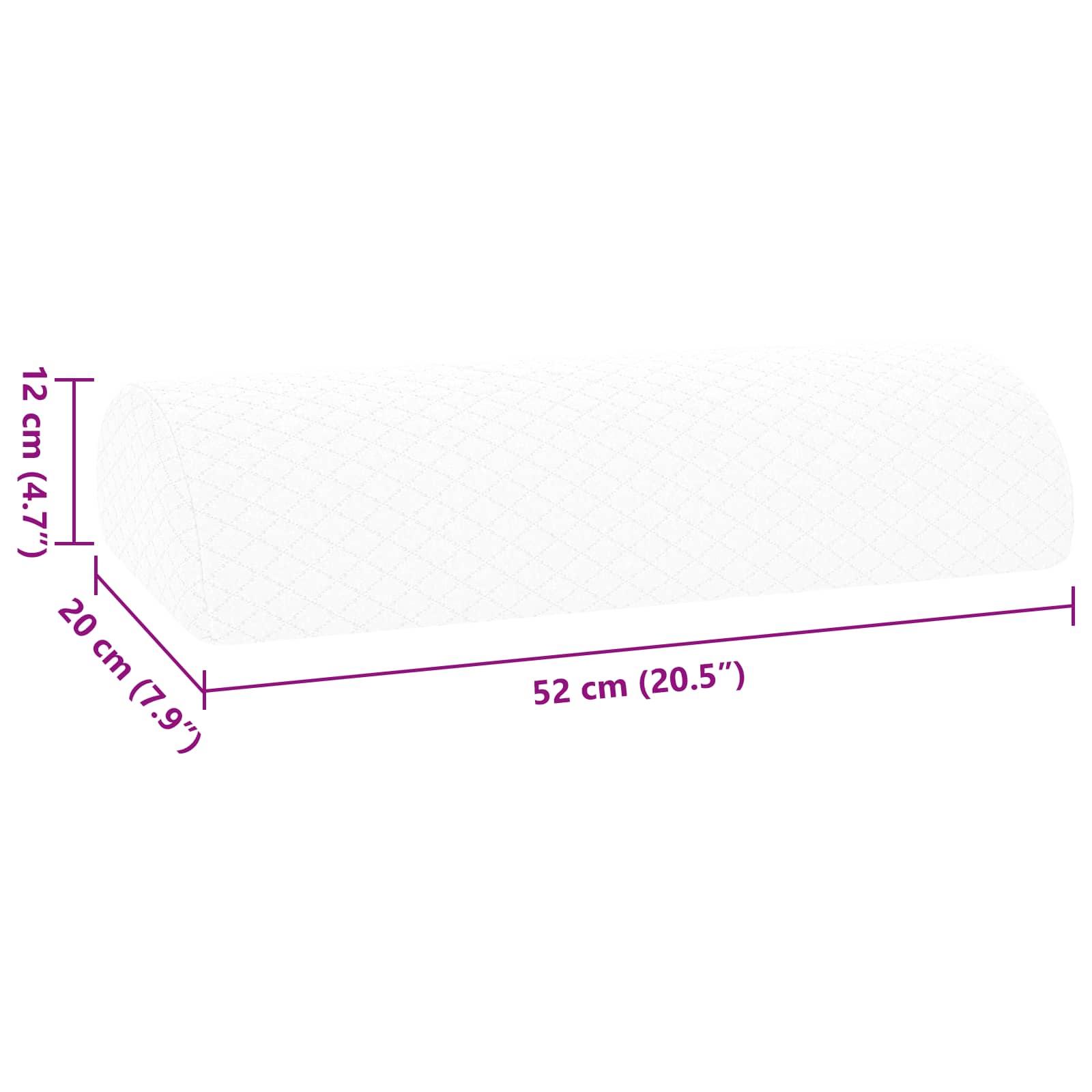 Cuscino per Gambe 52 x 20 x 12 cm Medio Schiuma Memory Bianco