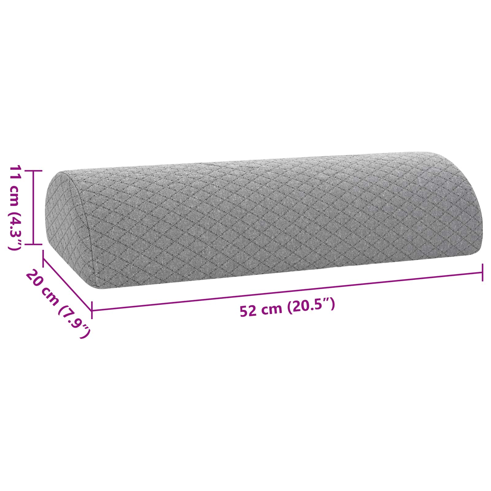 Cuscino per Gambe 52 x 20 x 11 cm Medio Schiuma Memory Grigio